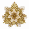 10Pcs Christmas Tree Flower Set Garland Wreath Poinsettia Decorations