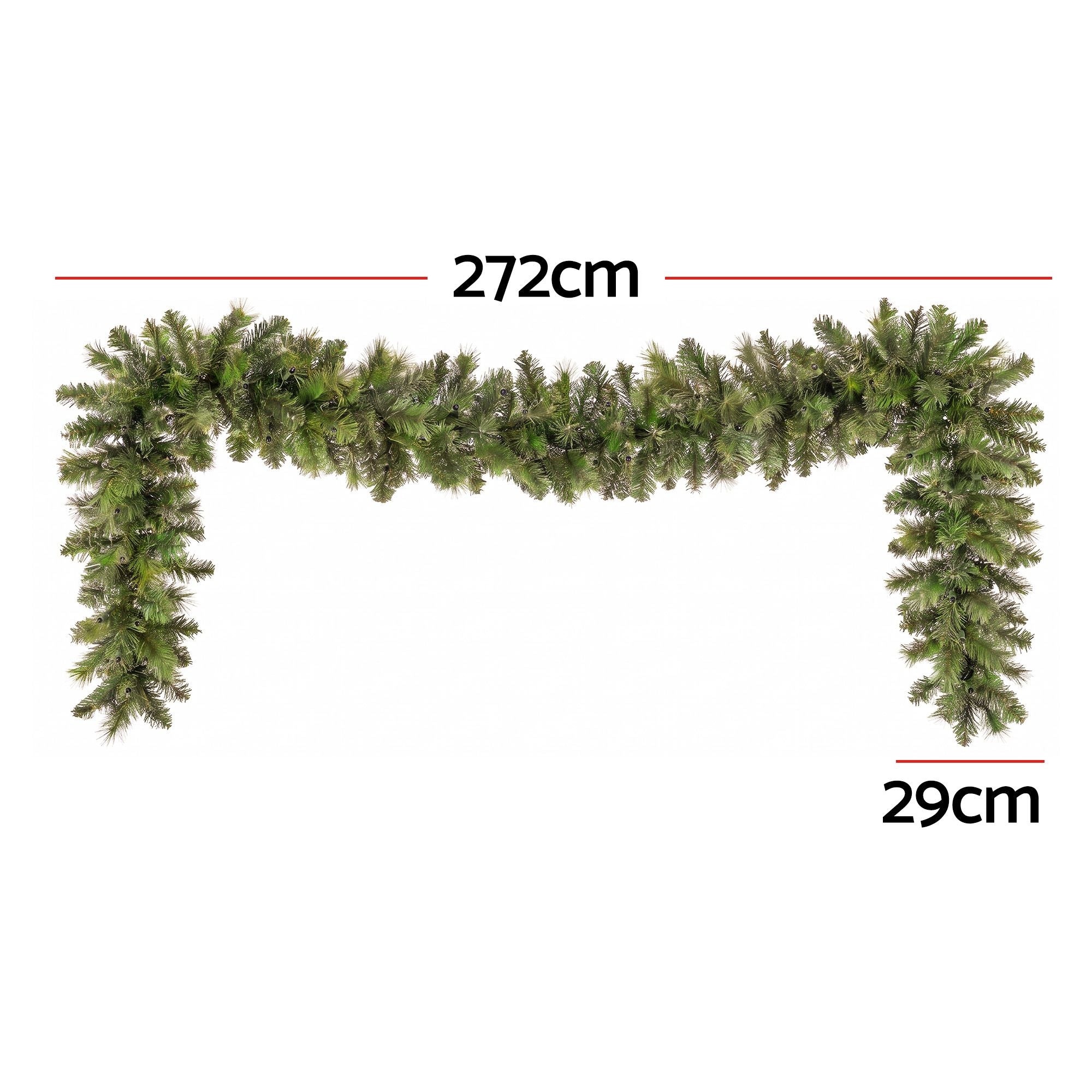 2.7M Christmas Garland 8 Mode LED Lights Timing 200Tips Xmas Decor