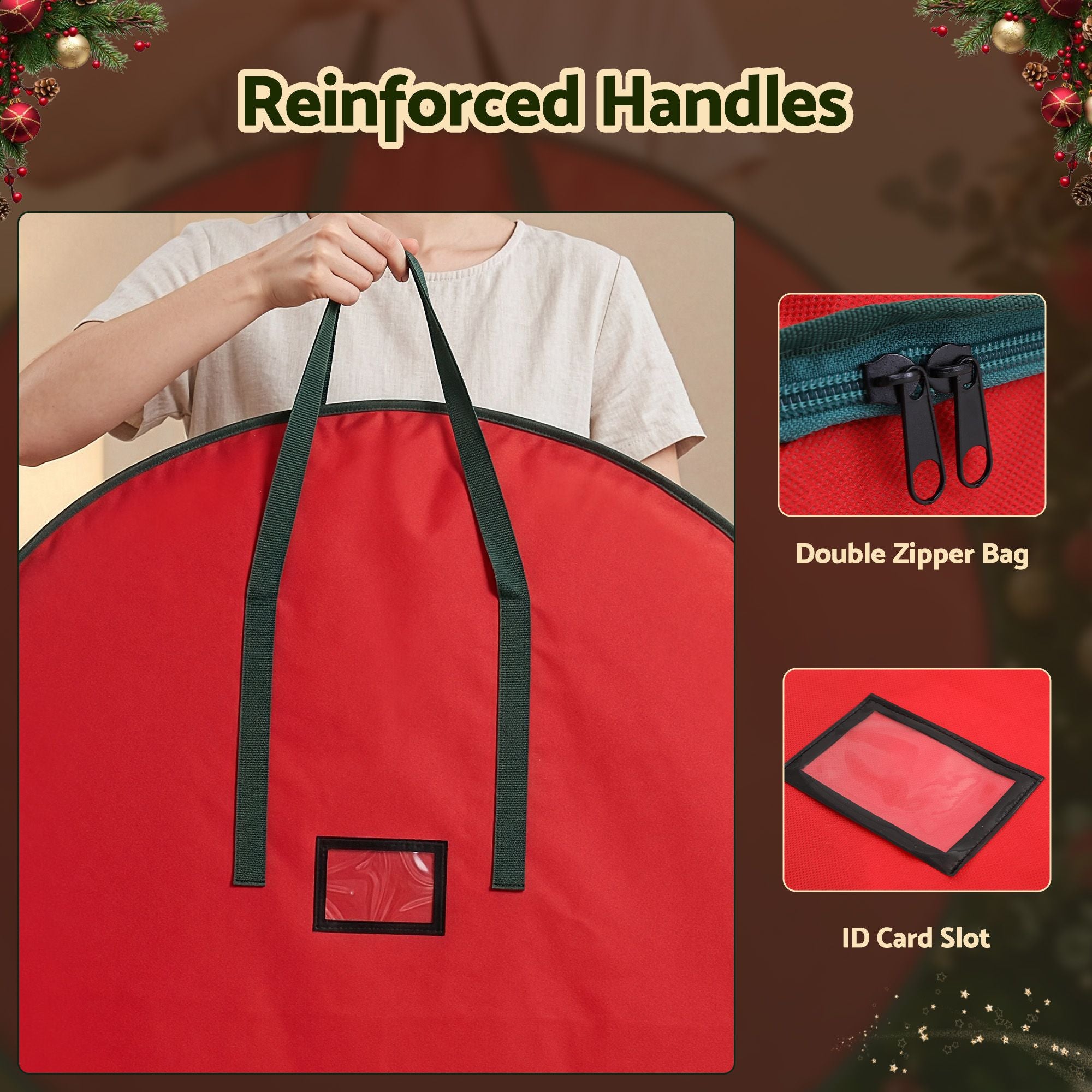 Christmas Garland Wreath Storage Bag Baubles Ornaments Container