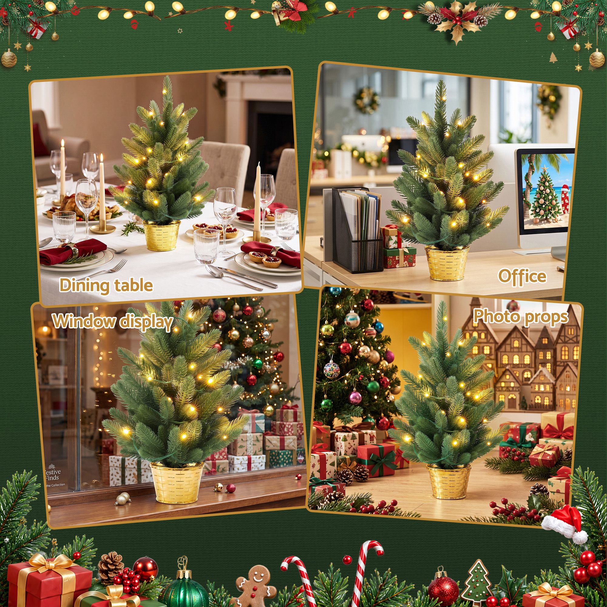 45cm Artificial Christmas Tree Mini Christmas Tree Warm Light