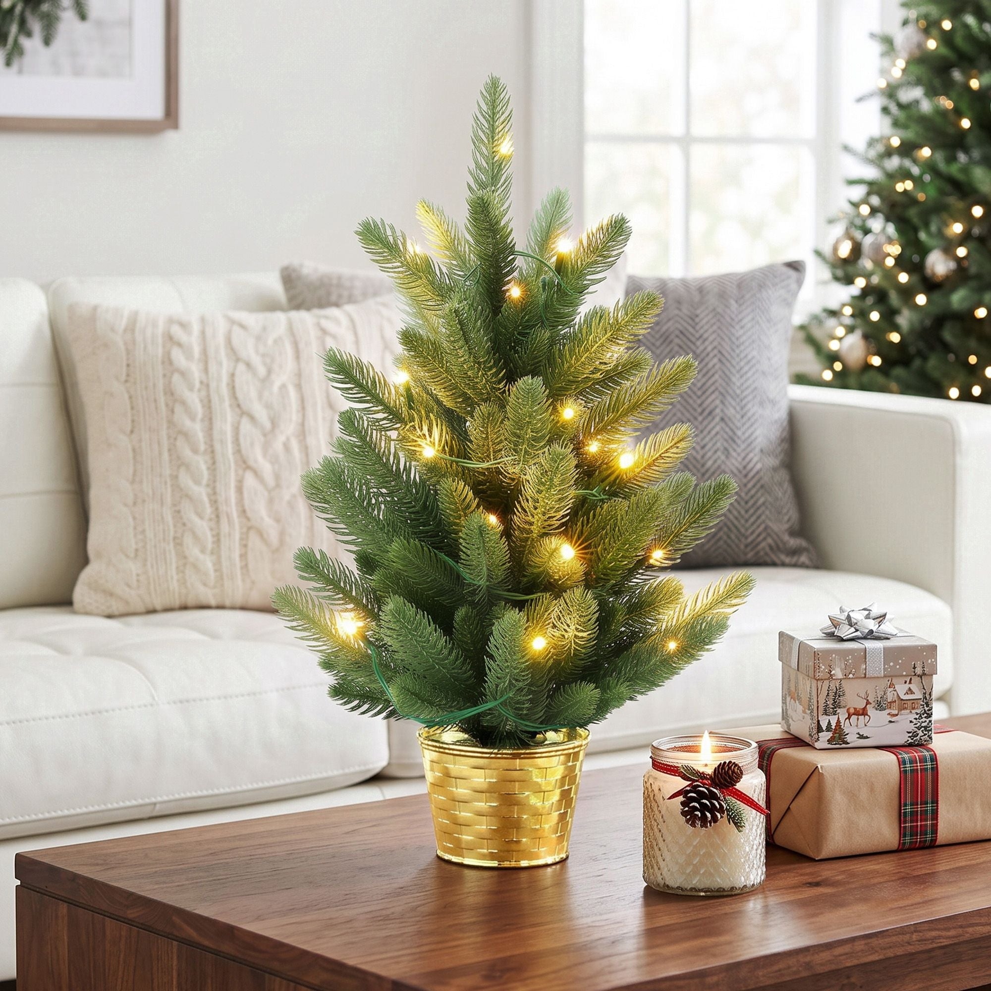 45cm Artificial Christmas Tree Mini Christmas Tree Warm Light