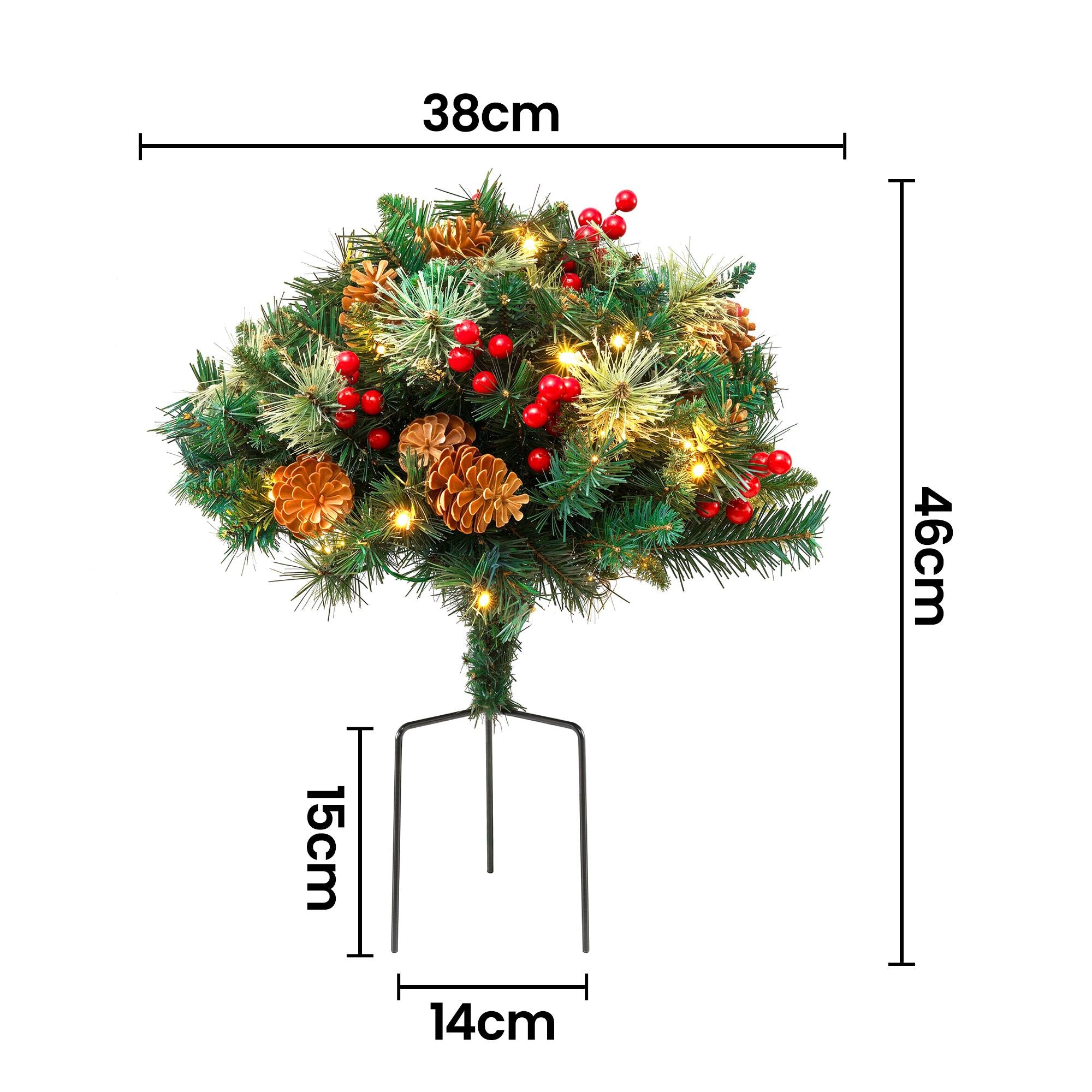 2 Pack 45cm Lighted Artificial Christmas Tree Pathway Xmas Trees