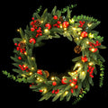60cm Pre-Lit Christmas Wreath LED Light Front Door Xmas Decor Garland