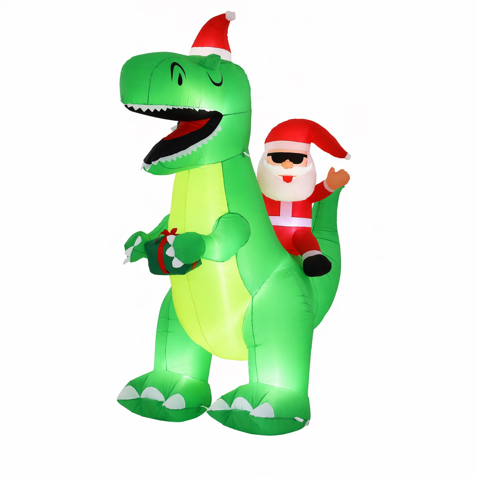 Christmas Inflatable Dinosaur 2.5M Illuminated Decorations