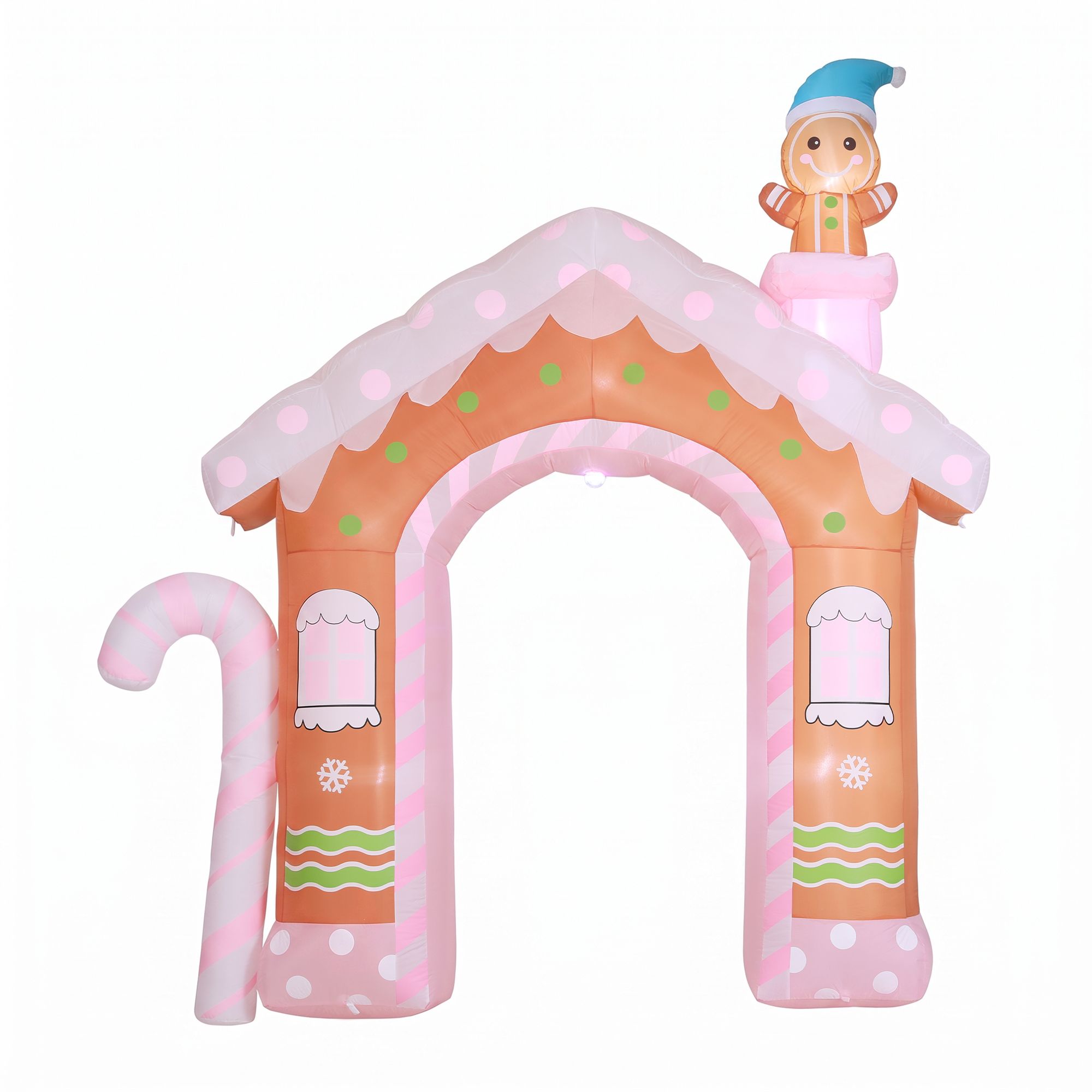 Christmas Inflatable Gingerbread Man Candy 3.2M Illuminated Decorations