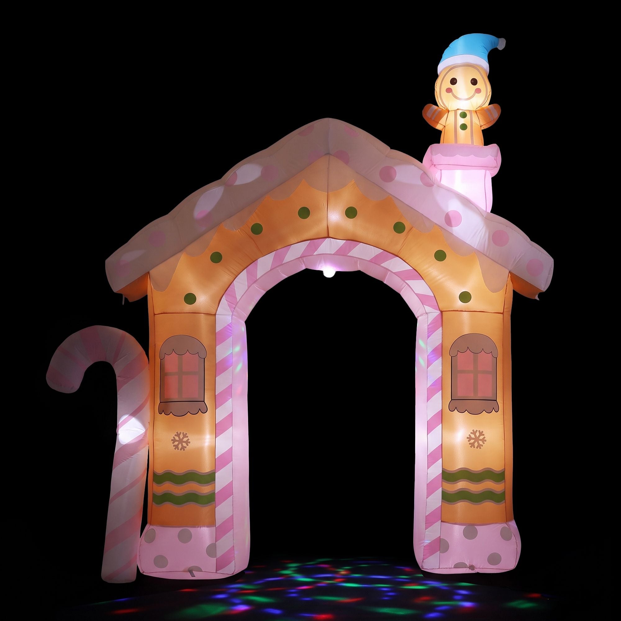 Christmas Inflatable Gingerbread Man Candy 3.2M Illuminated Decorations
