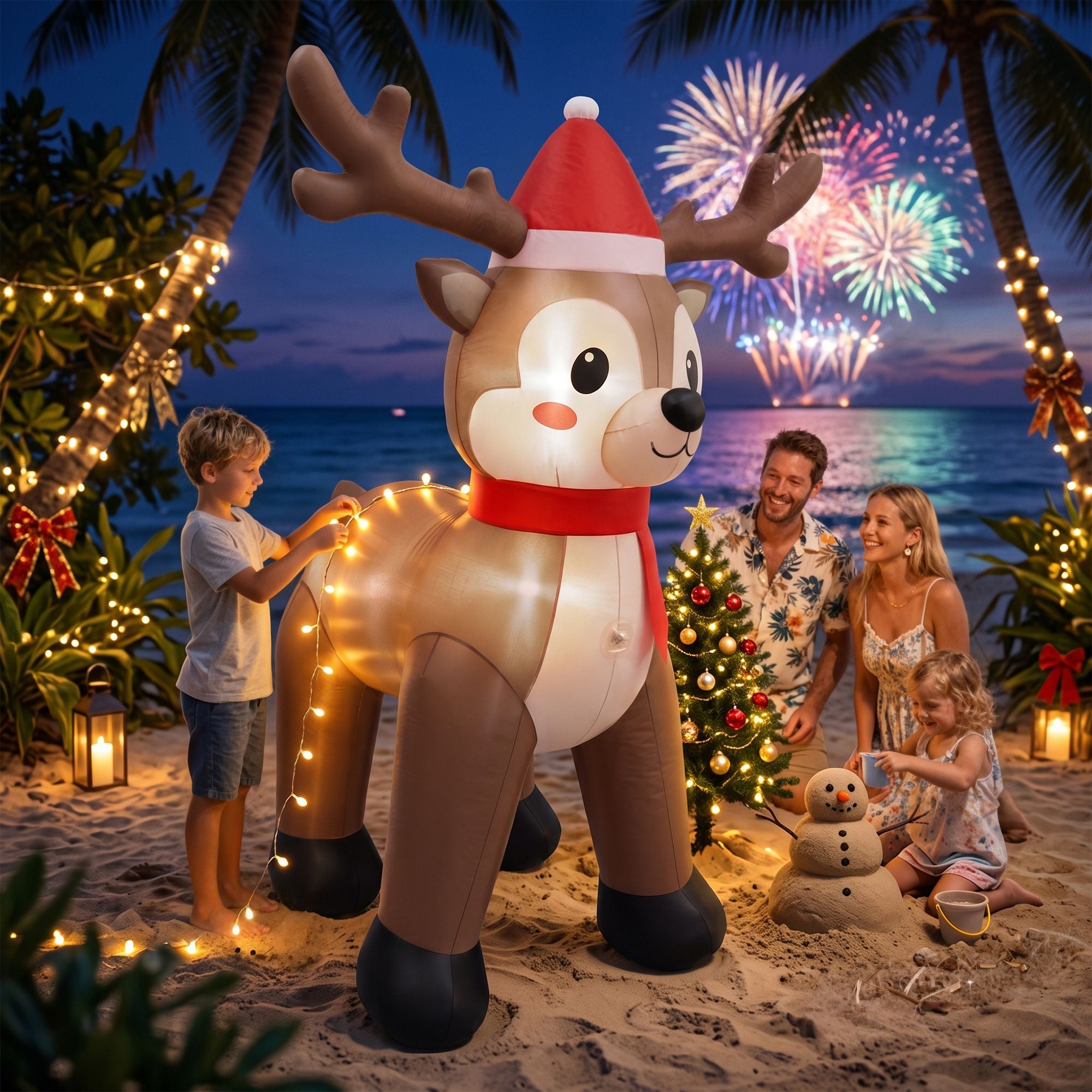 Christmas Inflatable Reindeer 2.5M Illuminated Decorations