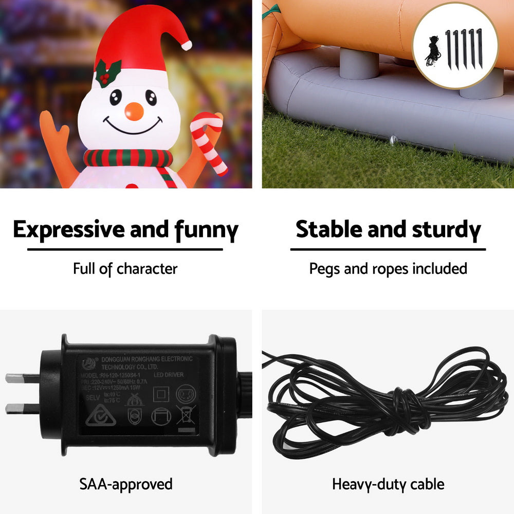 Christmas Inflatable Snowman Dog 4.2M Tall Outdoor Decorations Illuminated