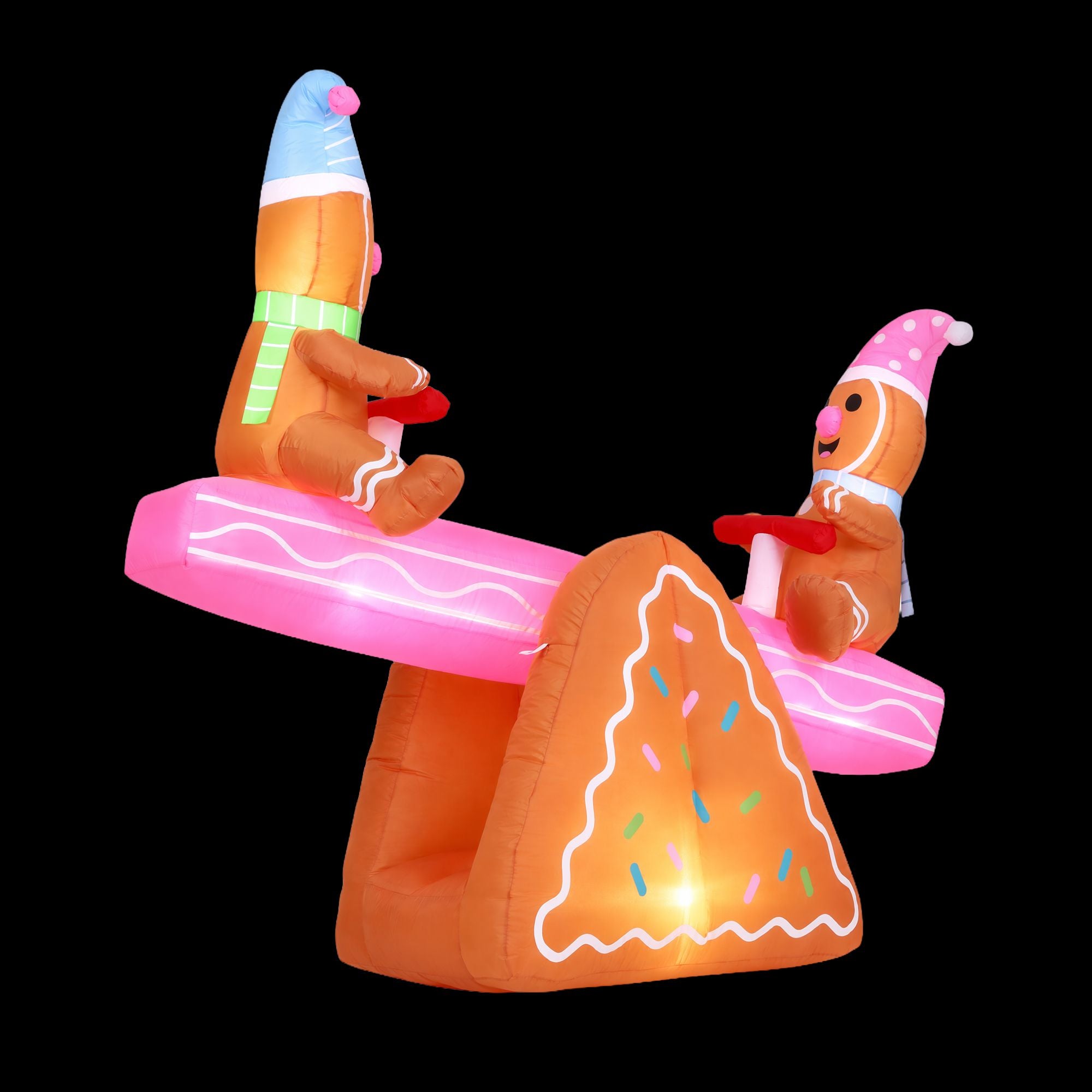 Christmas Inflatable Seesaw 1.8M Height LED Outdoor Decorations Illuminated