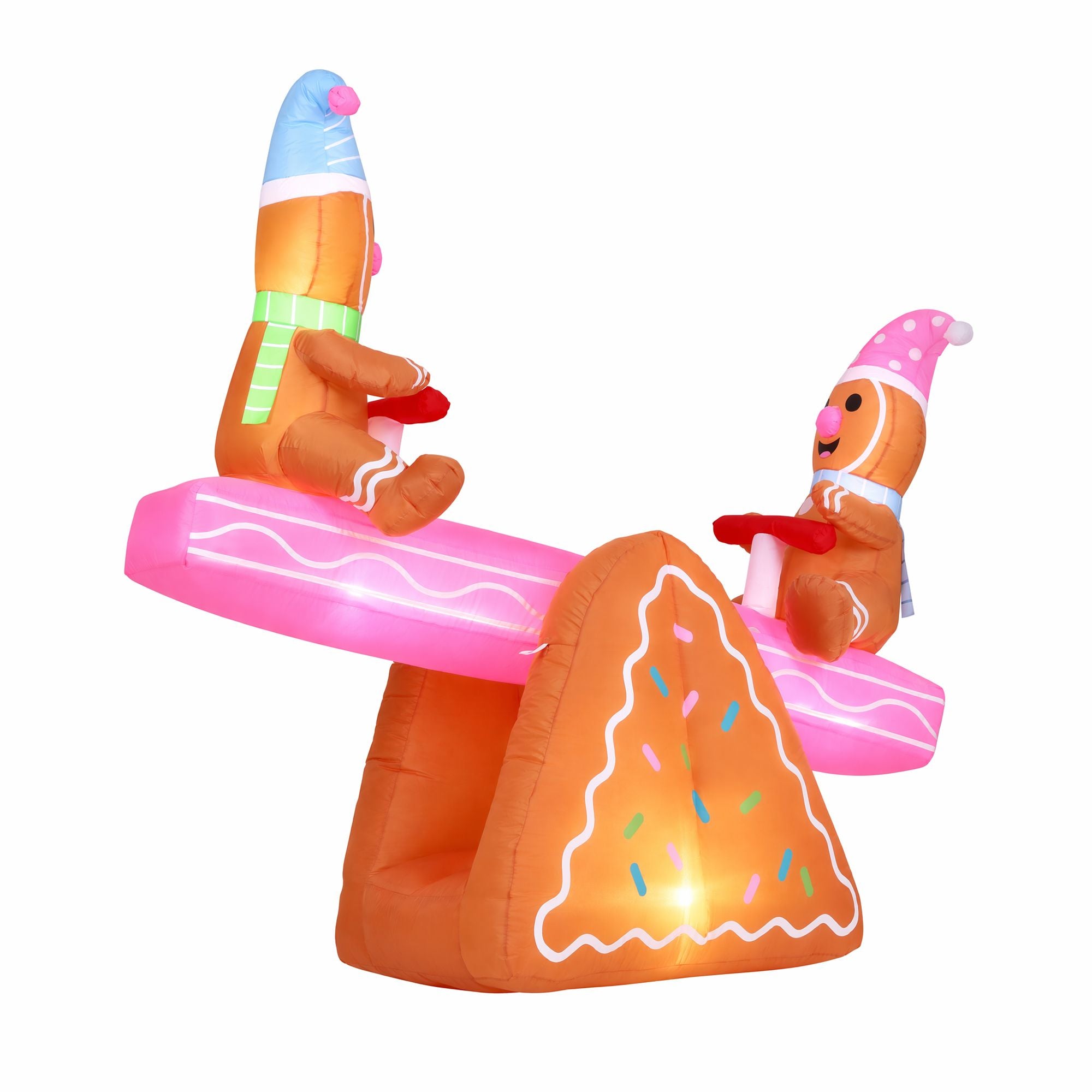 Christmas Inflatable Seesaw 1.8M Height LED Outdoor Decorations Illuminated