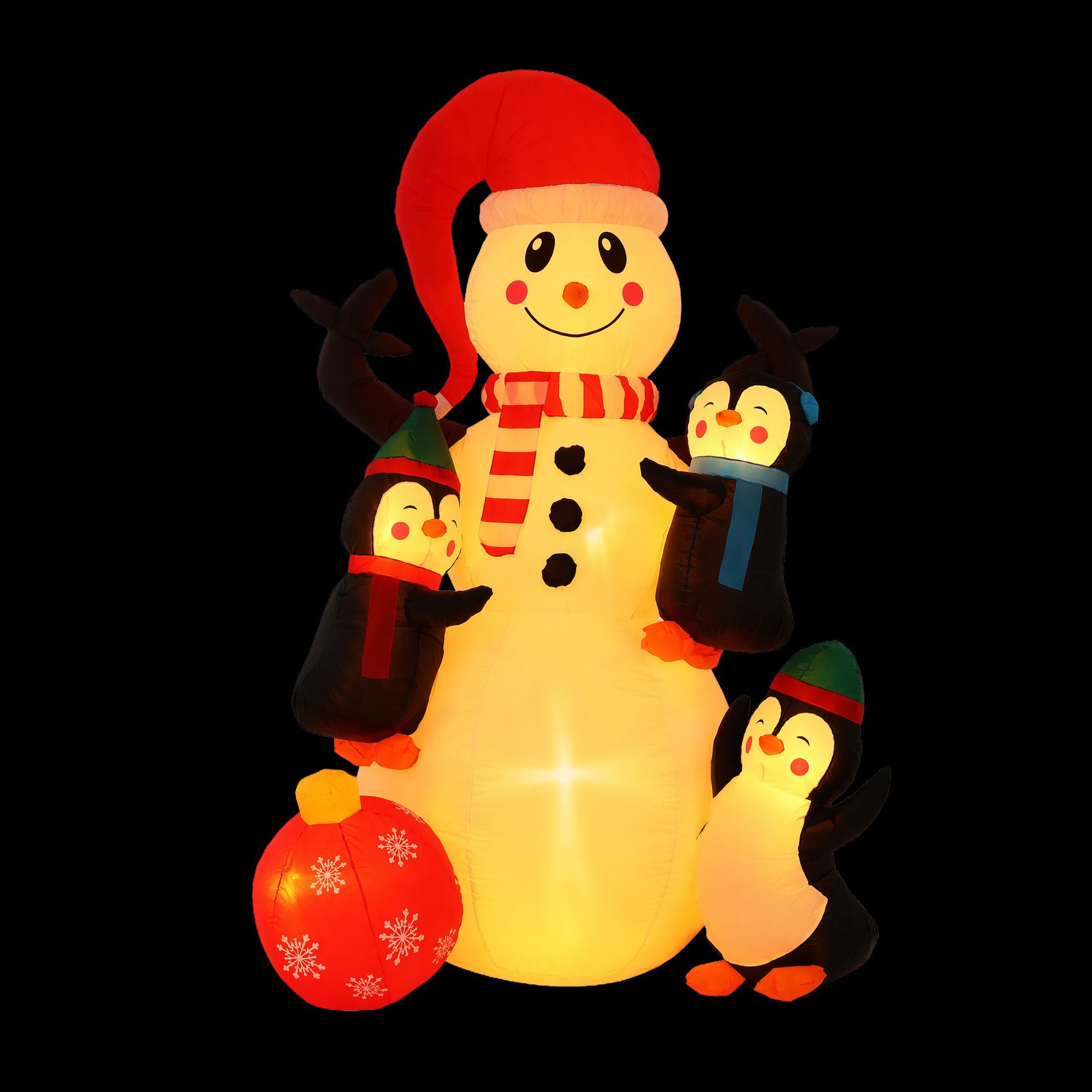 Christmas Inflatable Snowman 1.8M Height LED Outdoor Decorations Warm Light