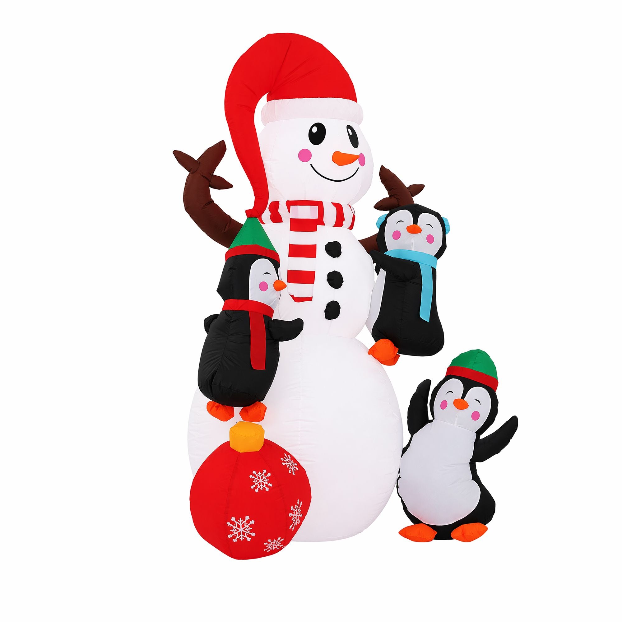 Christmas Inflatable Snowman 1.8M Height LED Outdoor Decorations Warm Light