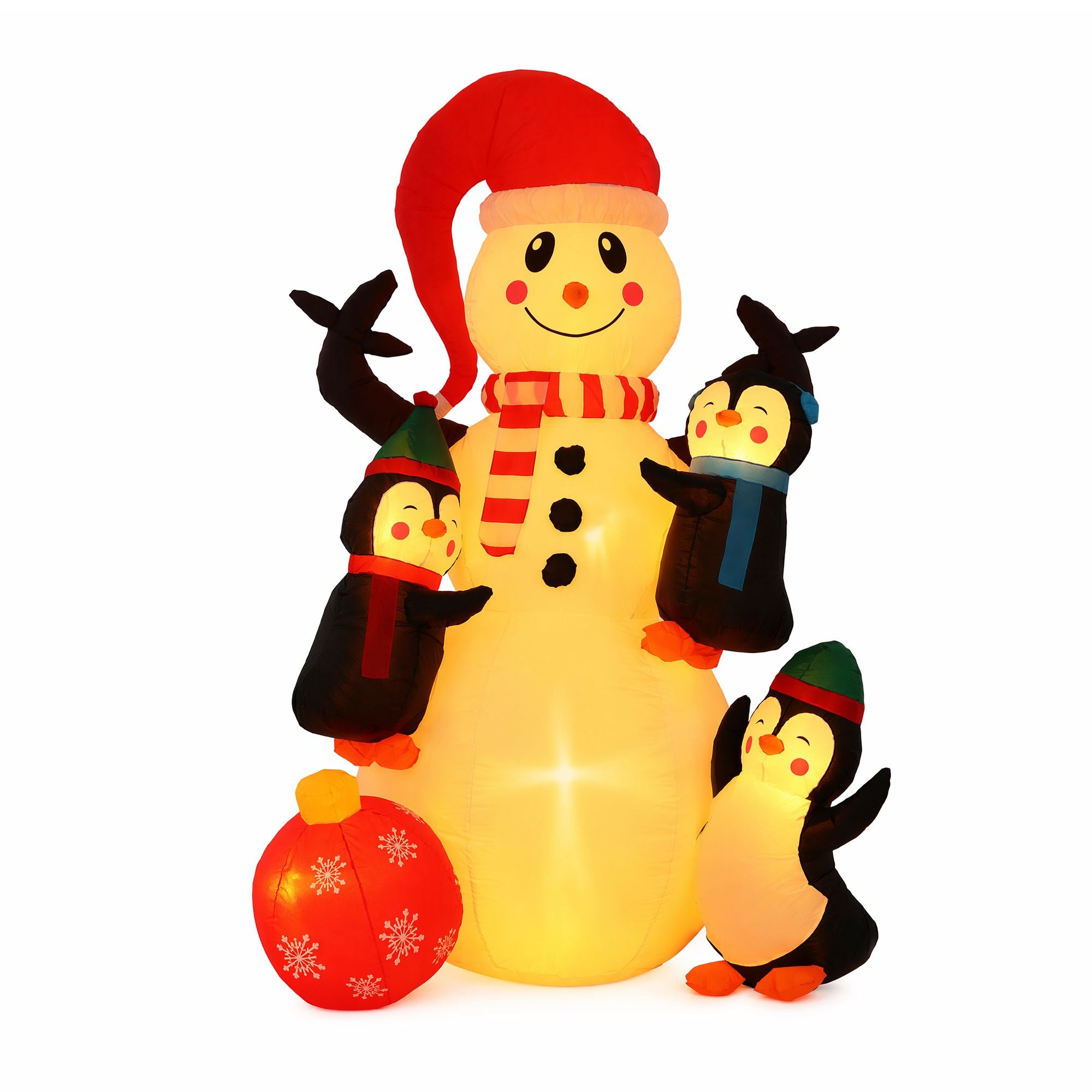 Christmas Inflatable Snowman 1.8M Height LED Outdoor Decorations Warm Light