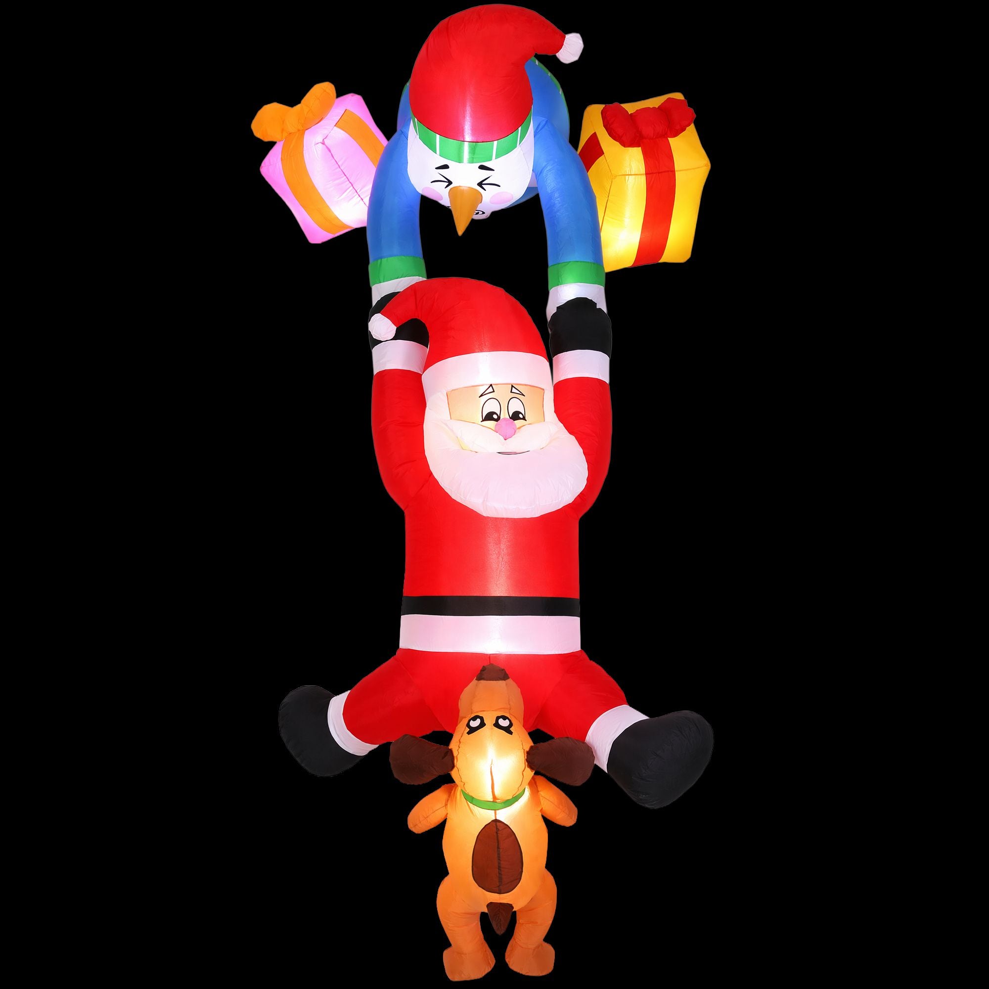 Christmas Inflatable Climbing Santa 3.5M Height LED Decorations Illuminated