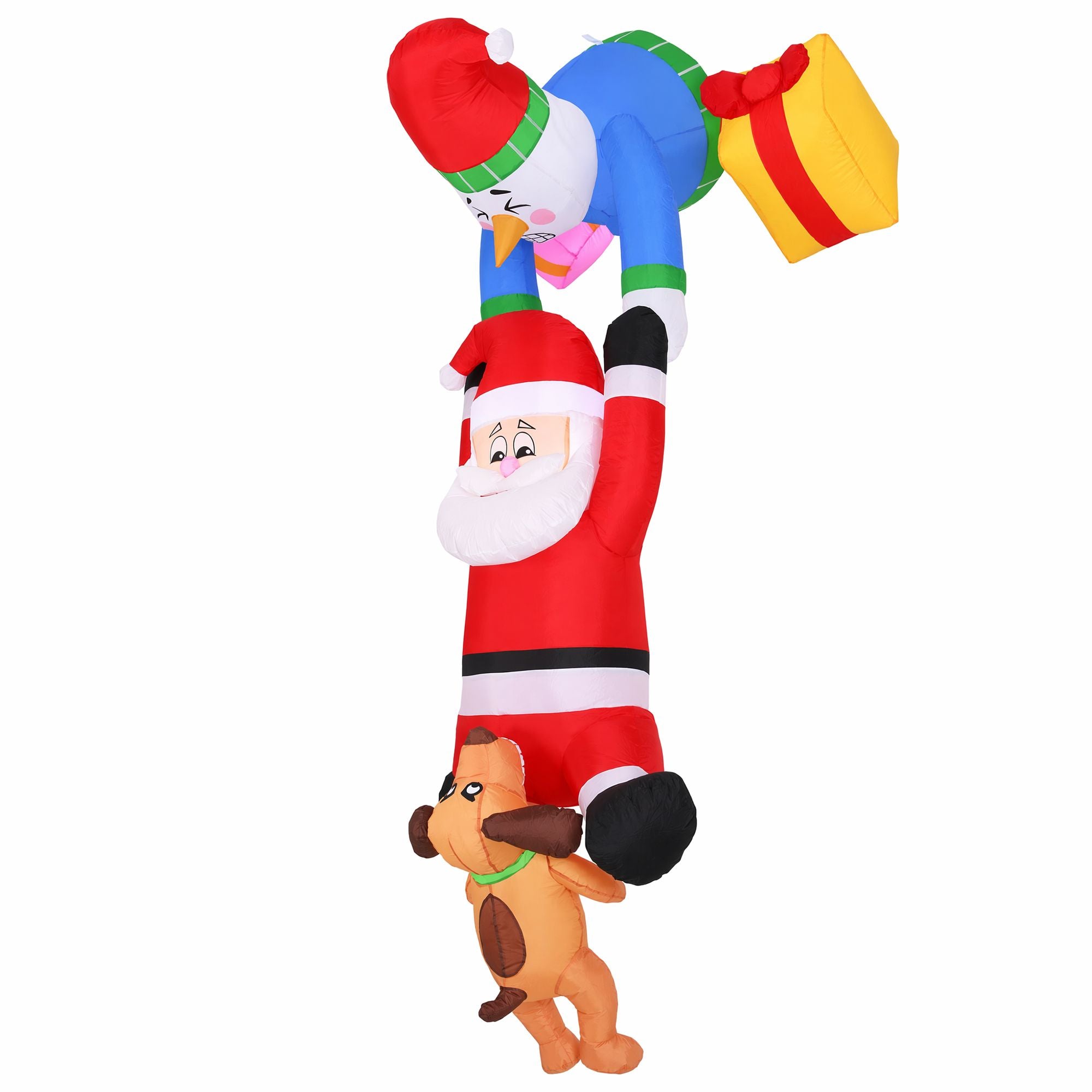 Christmas Inflatable Climbing Santa 3.5M Height LED Decorations Illuminated