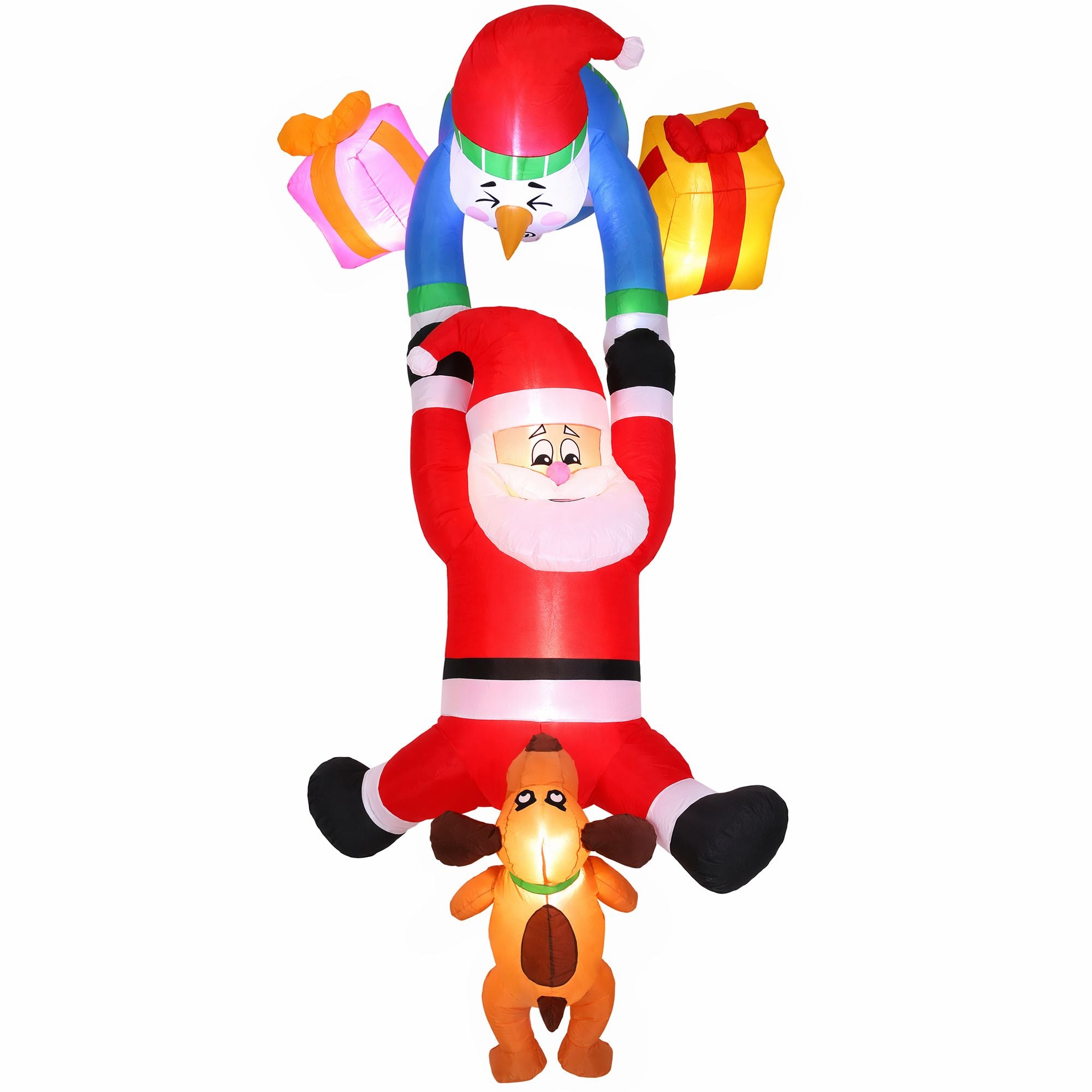 Christmas Inflatable Climbing Santa 3.5M Height LED Decorations Illuminated