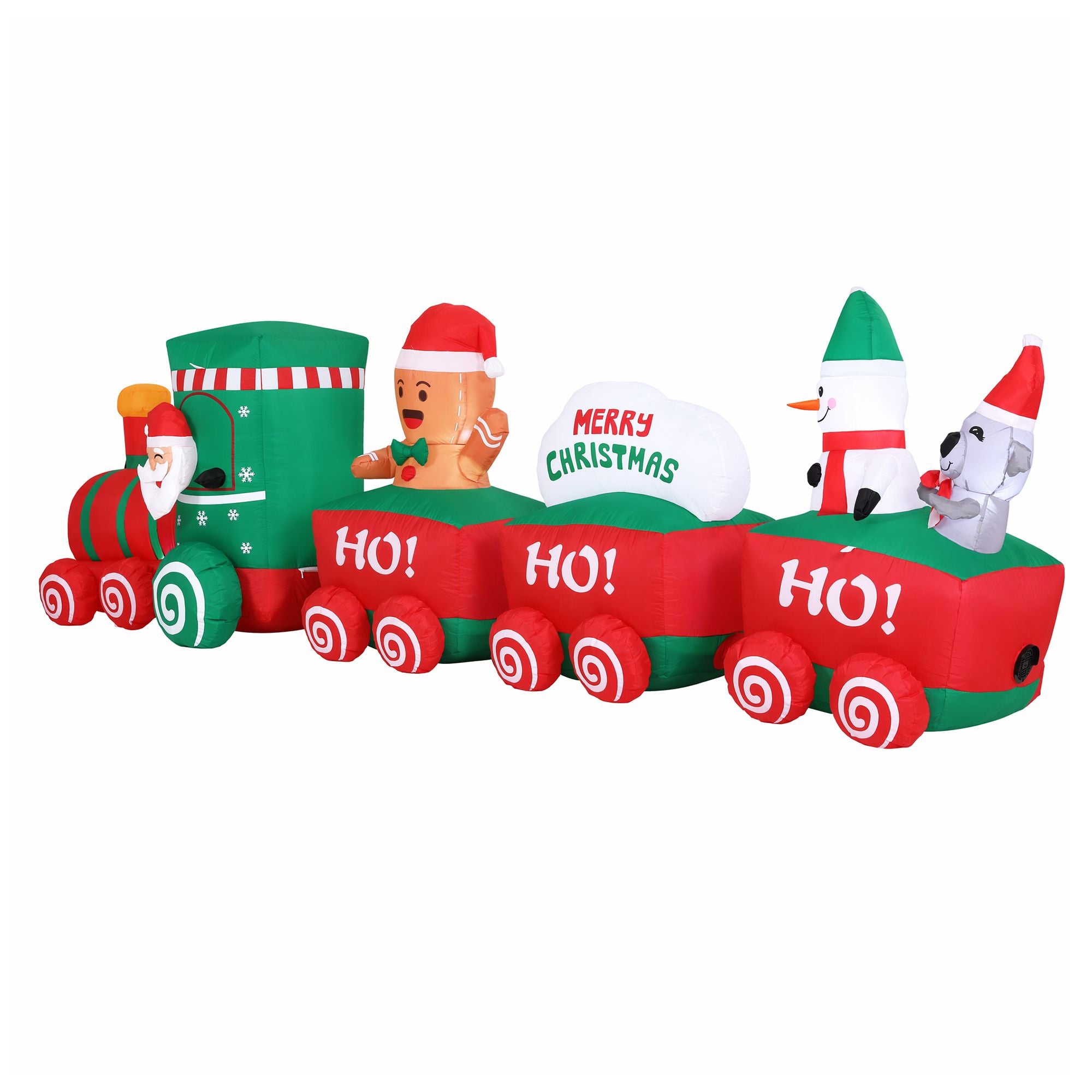 Christmas Inflatable Santa Train 3.6M Length LED Decorations Illuminated