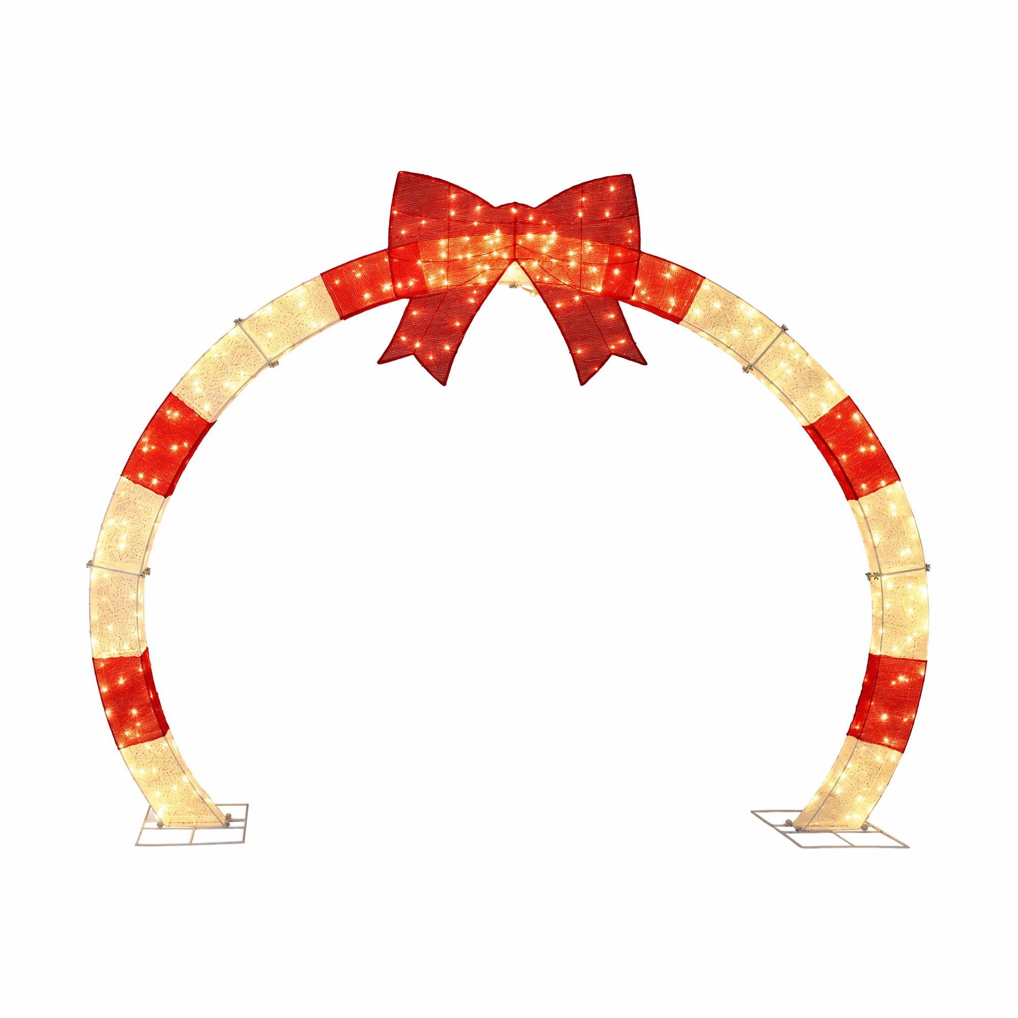 2.5m Christmas Archway Pre-Lit Christmas Arch Warm White LED Outdoor Garden Decoration