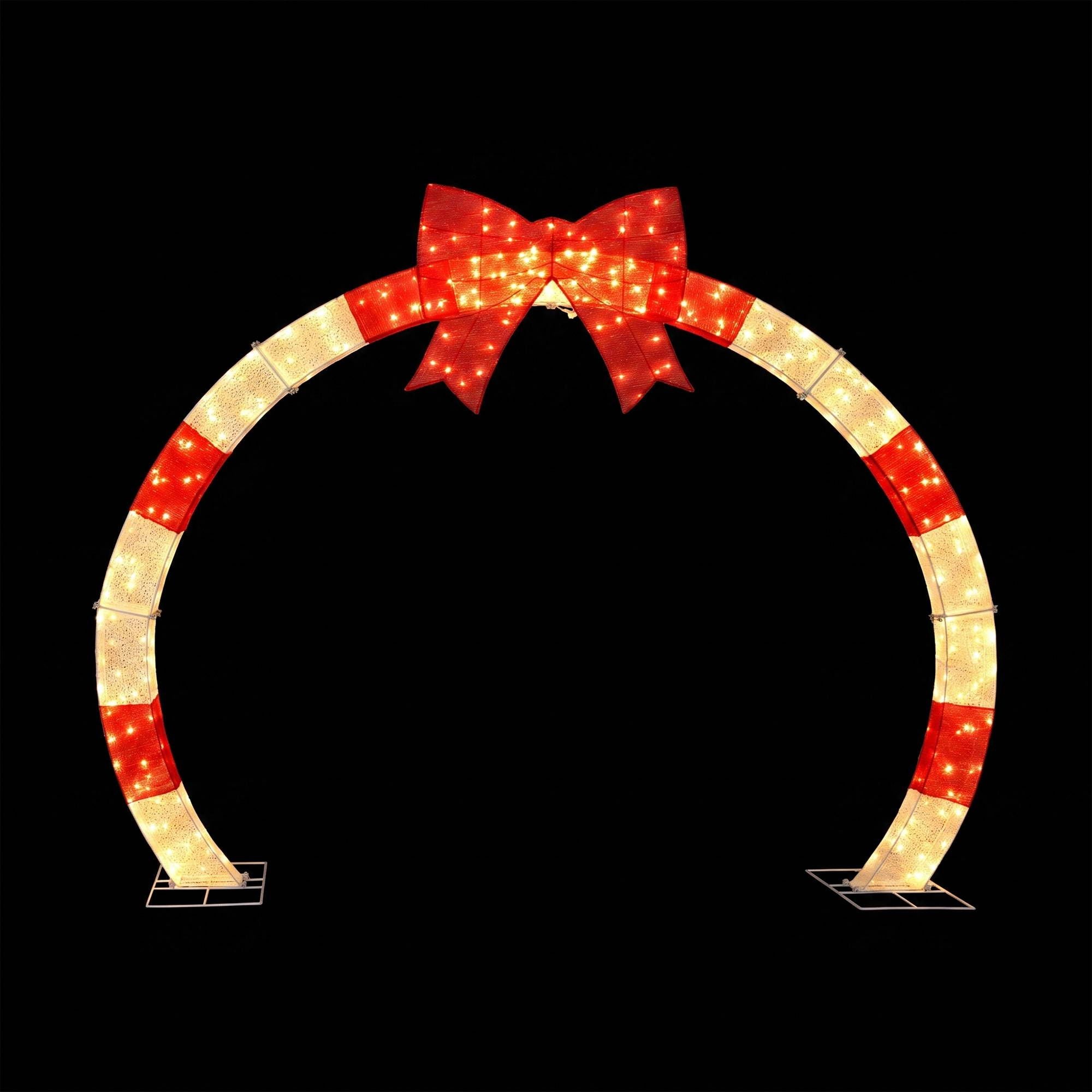 2.5m Christmas Archway Pre-Lit Christmas Arch Warm White LED Outdoor Garden Decoration