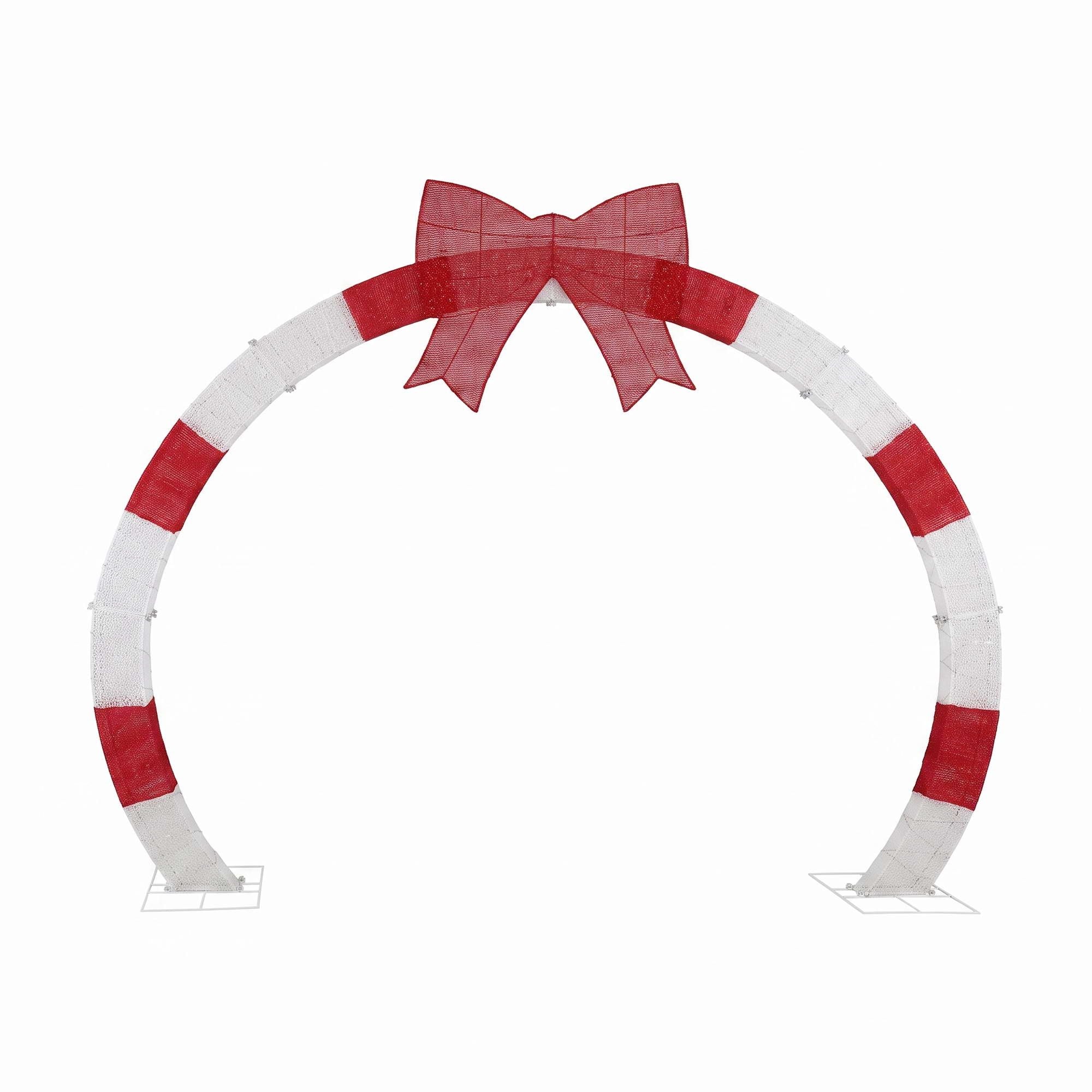 2.5m Christmas Archway Pre-Lit Christmas Arch Warm White LED Outdoor Garden Decoration