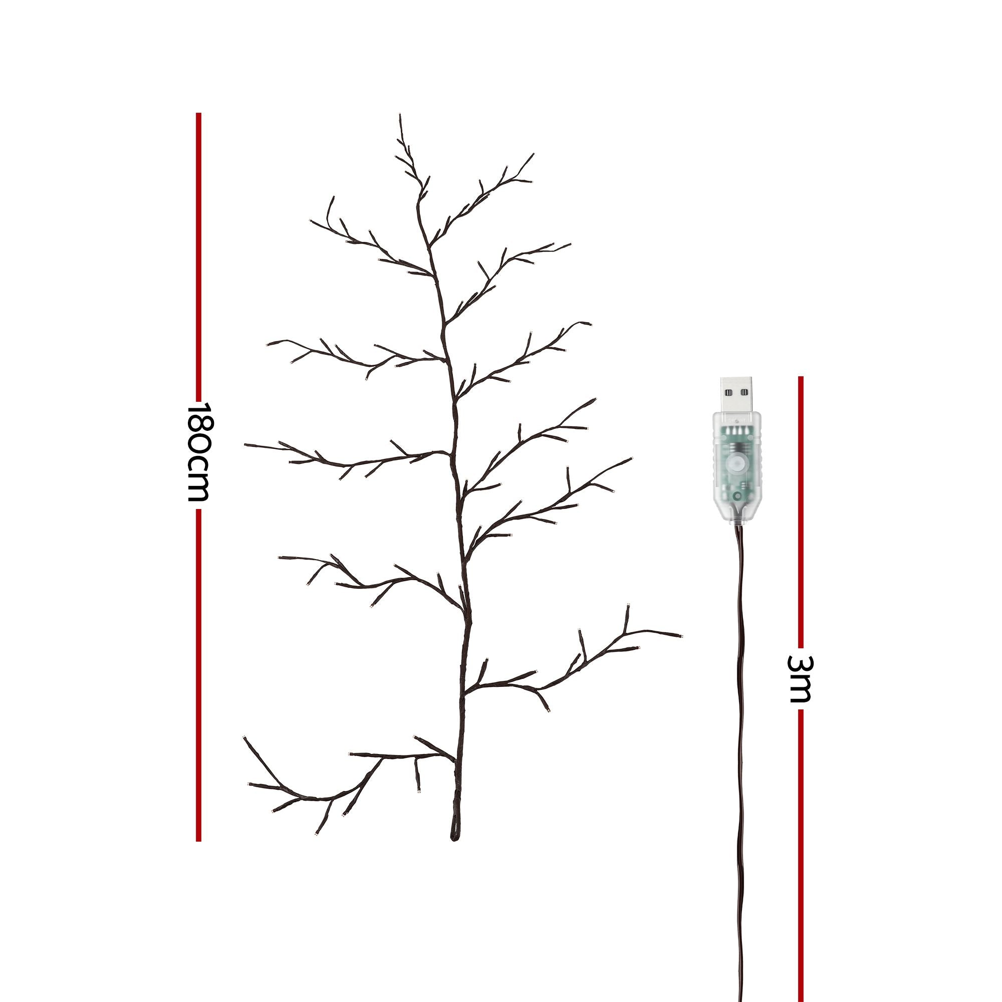 Christmas Willow Vine Lights Branch LED Fairy DIY Wall Decor 1.8m Warm White