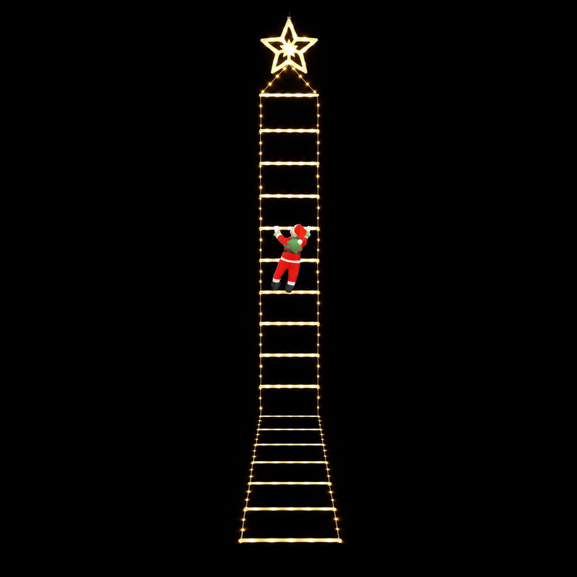 Christmas Ladder Lights Santa 3.4m 328LED Hanging Decor Warm White