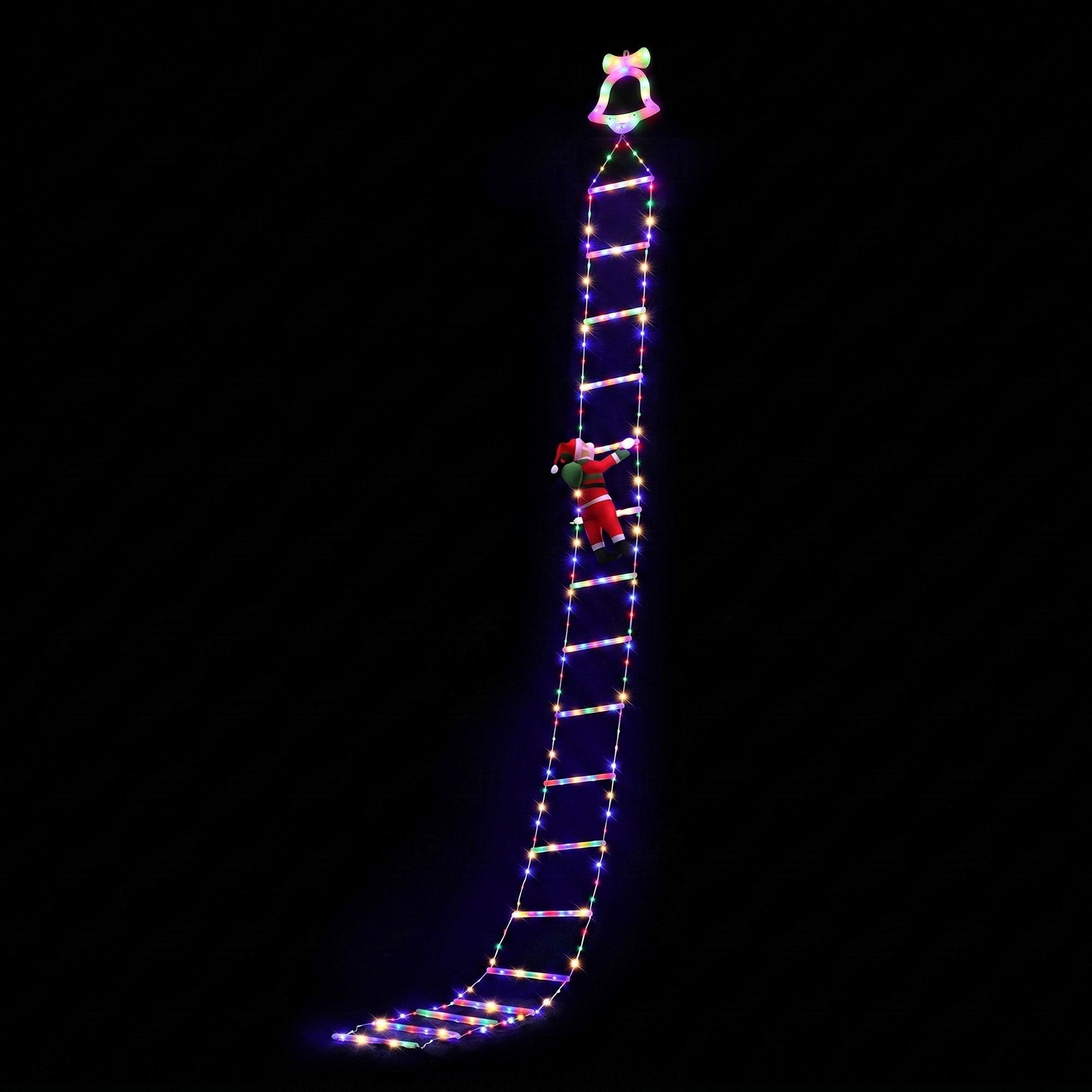 3.5M Christmas Lights 300 LED Ladder Light with Santa Claus Decor