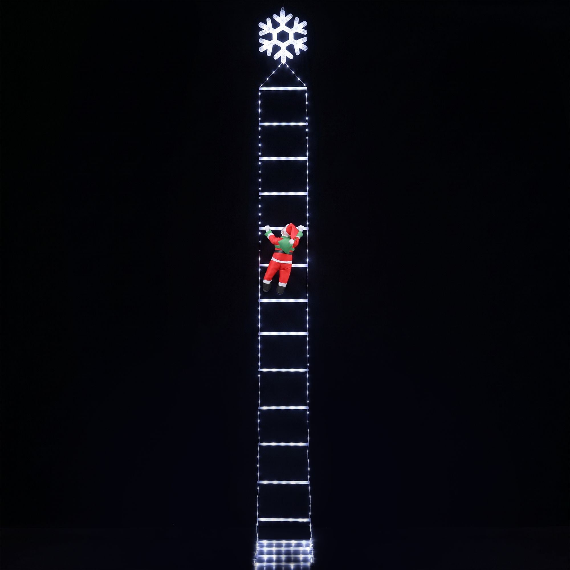 Christmas Ladder Lights Santa 3.4m 328LED Hanging Decor Cool White