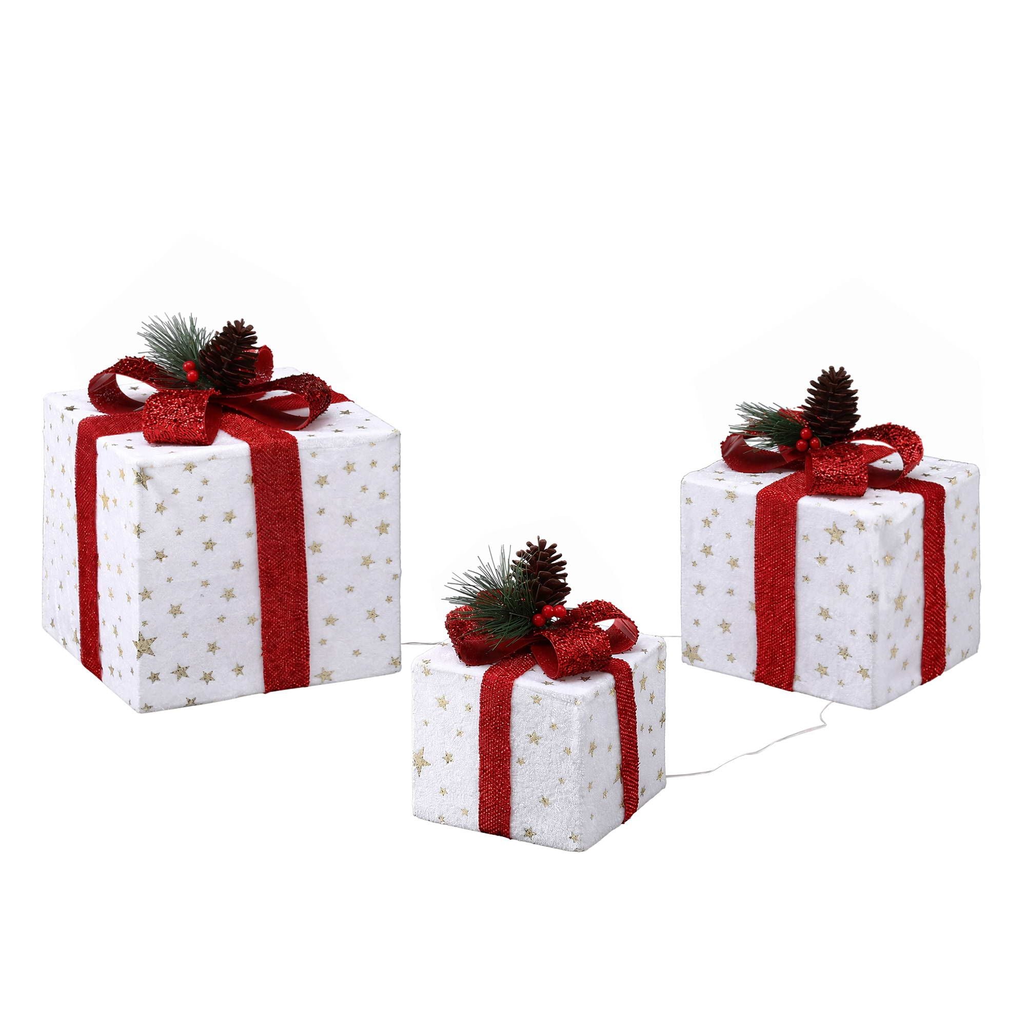 Christmas Decorations 3PC Lighted Gift Boxes Christmas Lights