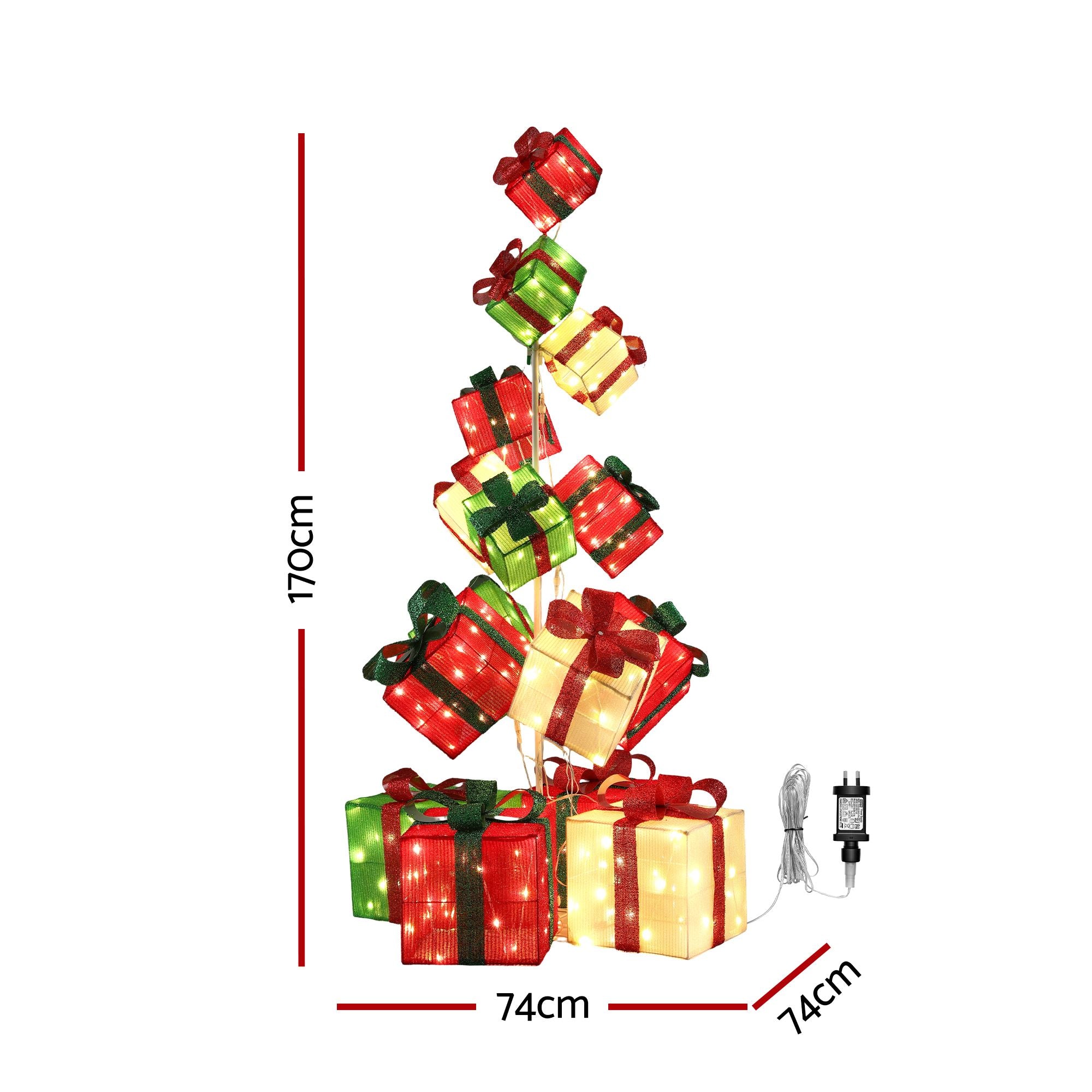 Christmas Decorations Lighted Gift Box Tower Christmas Lights Stackable 170cm