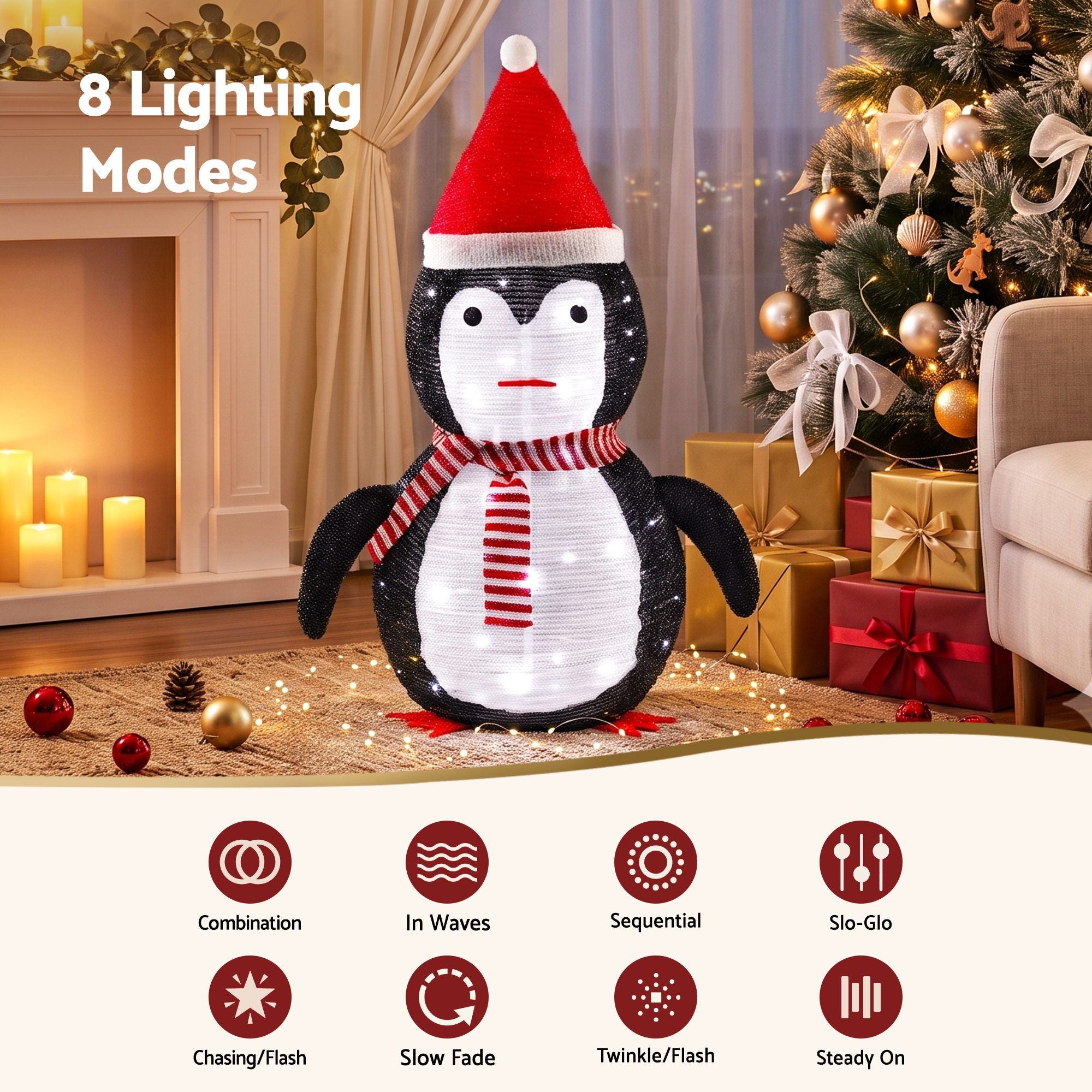 Christmas Penguin Light LED Christmas Decoration Pop Up Christmas Display 70cm