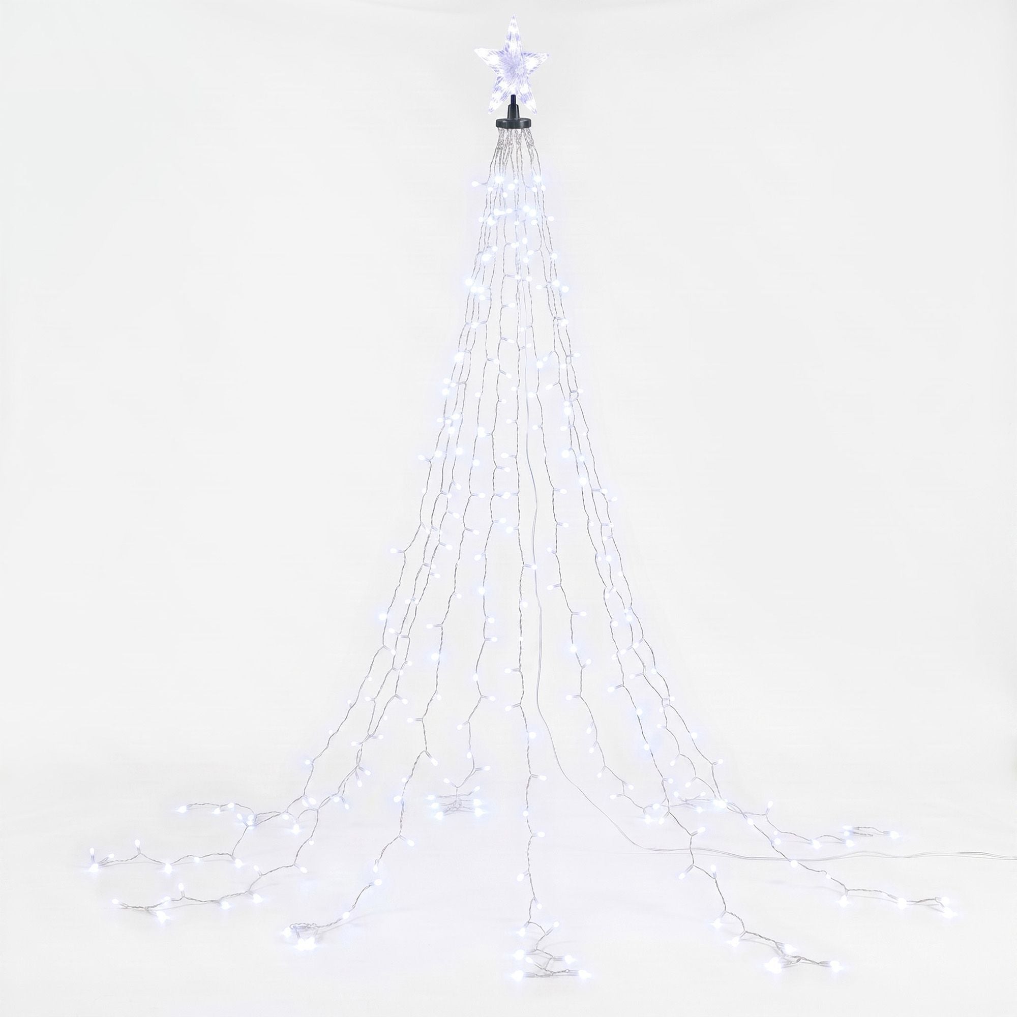 2.5M Christmas Tree Lights Christmas Lights Tree Topper Waterfall Fairy Lights White