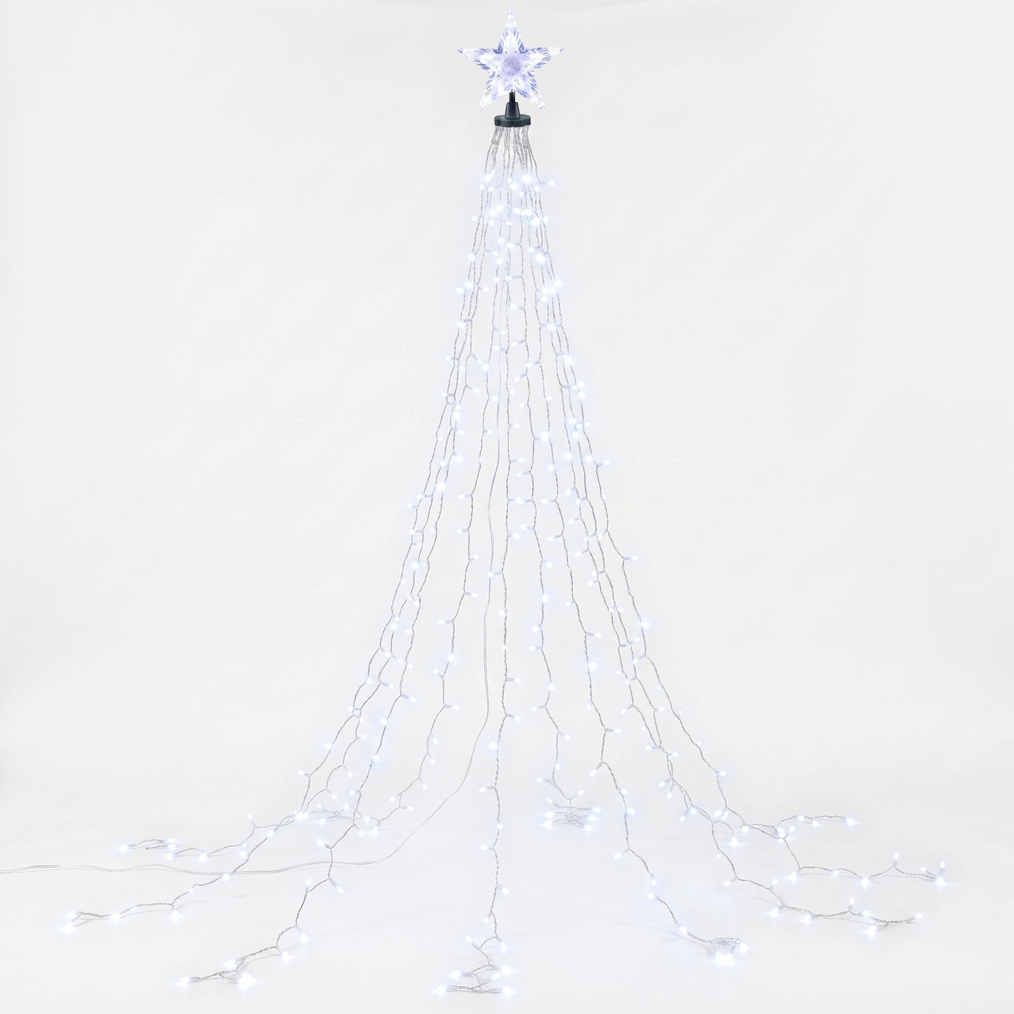 2.5M Christmas Tree Lights Christmas Lights Tree Topper Waterfall Fairy Lights White
