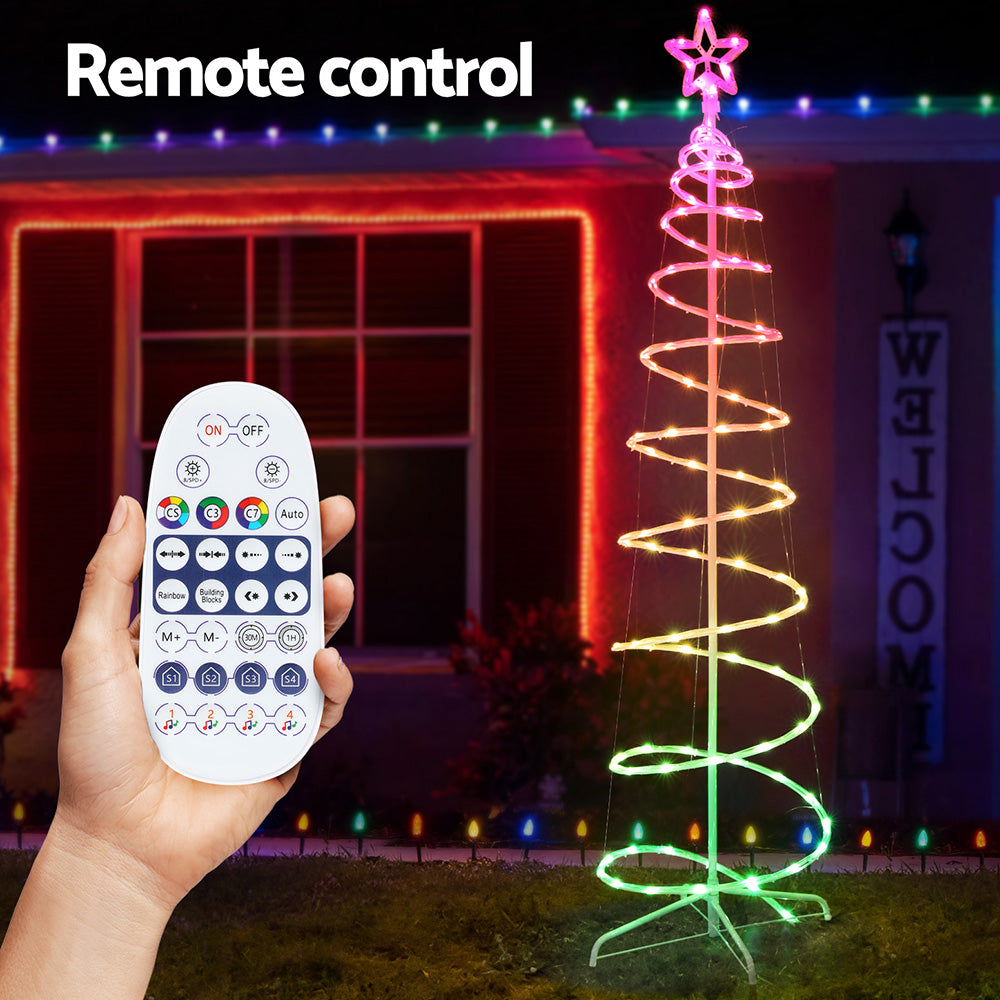 Christmas Tree 1.8m 100 RGB LED Rope Lights Xmas Trees Decoration