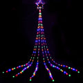 Six Strand Cascading Christmas String Lights 320 LED Solar & Cord Powered