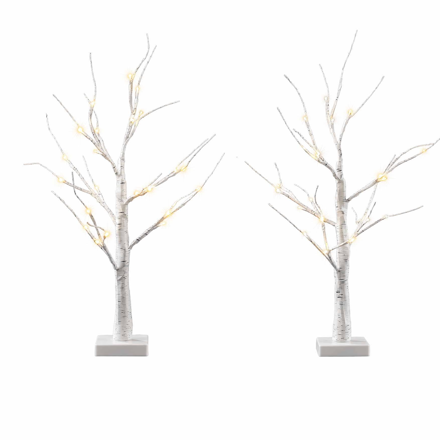 Lighted Branch Tree Christmas Decorations Warm White Christmas Lights 2 Pack 60cm