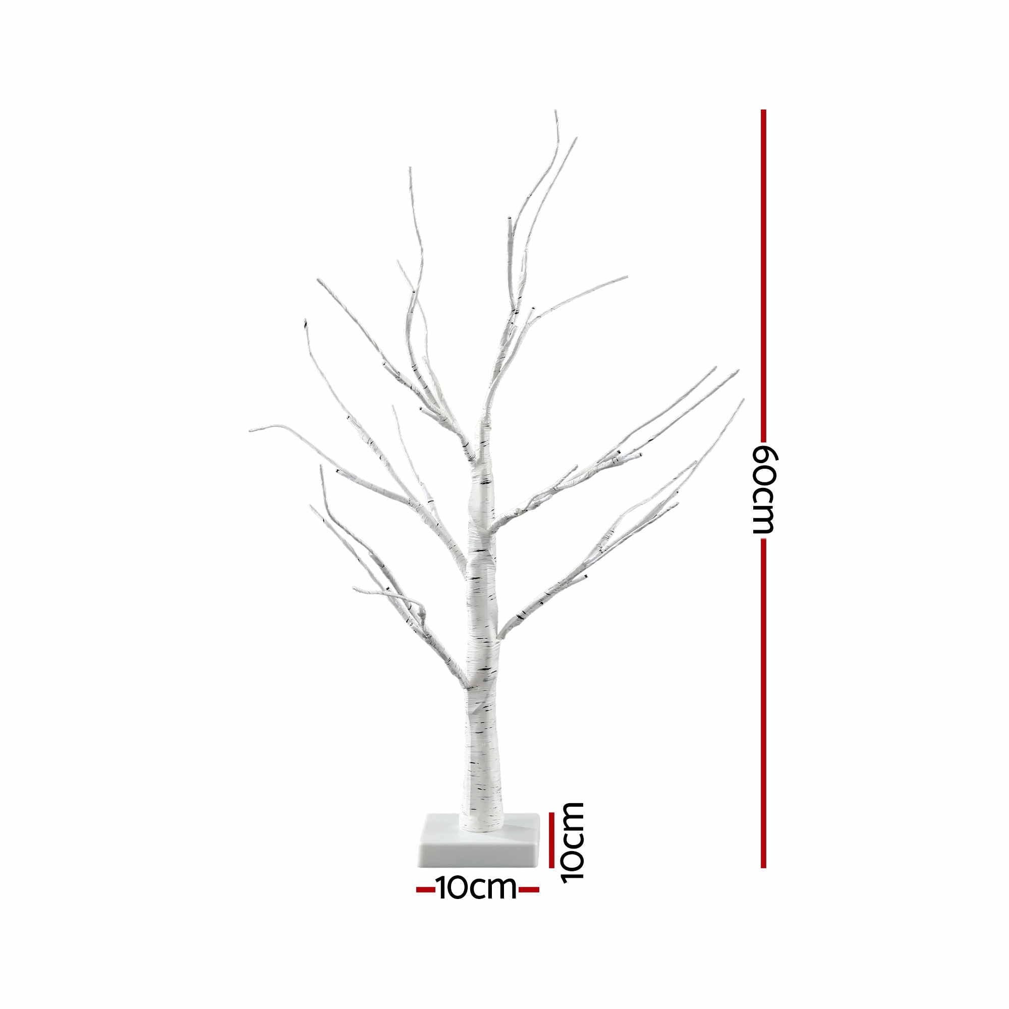 Lighted Branch Tree Christmas Decorations Warm White Christmas Lights 2 Pack 60cm