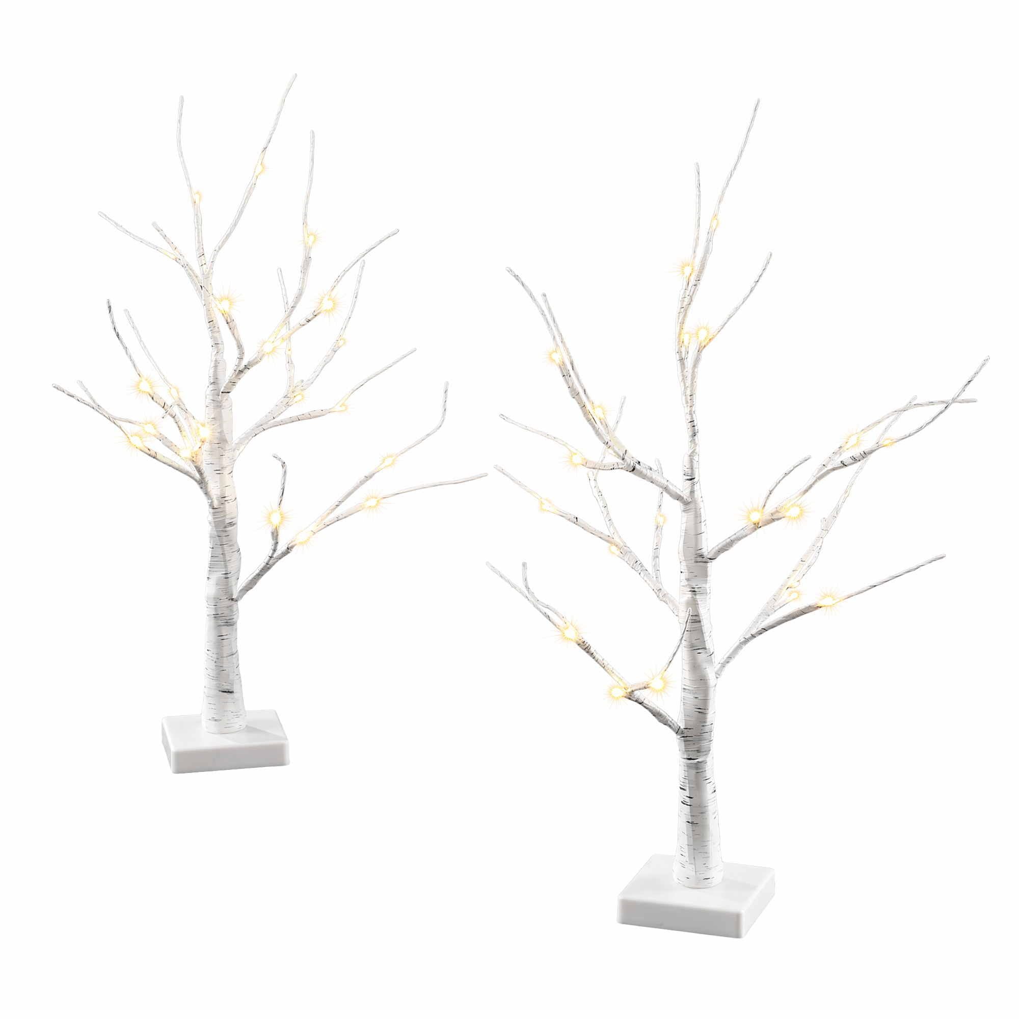 Lighted Branch Tree Christmas Decorations Warm White Christmas Lights 2 Pack 60cm