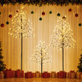 3 Pack LED Christmas Tree Lighted Birch Tree Indoor Outdoor Xmas Decor Warm White