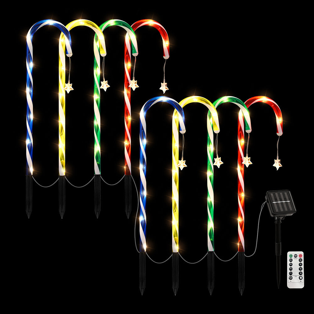 8 PCS Christmas Lights Path Ground Light Garden Decorations 72 LED