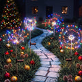 4 Pack Christmas Path Lights Solar Firework Garden Decoration Multicolour