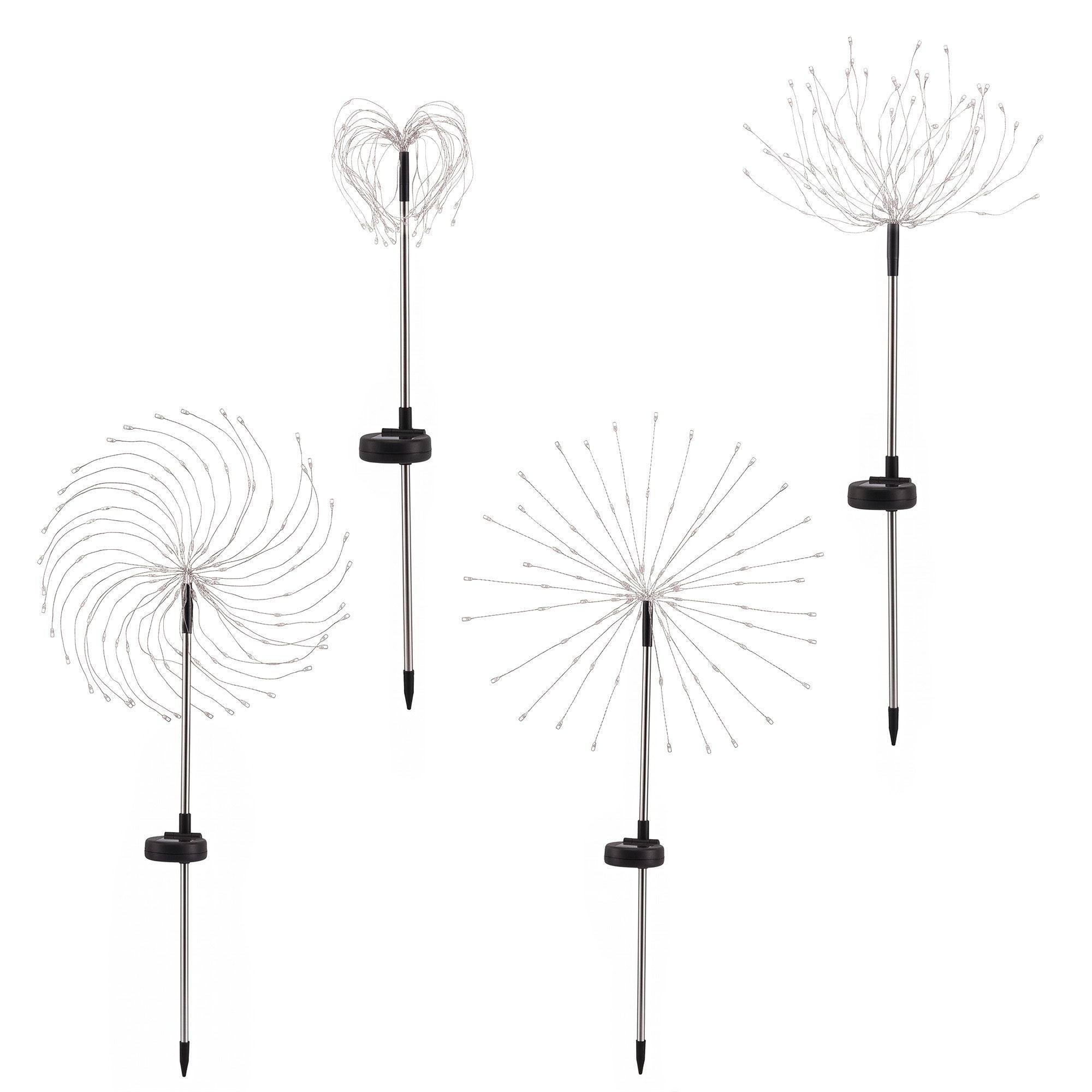 4 Pack Christmas Lights Solar Firework Outdoor Garden Lights DIY Decoration Warm White