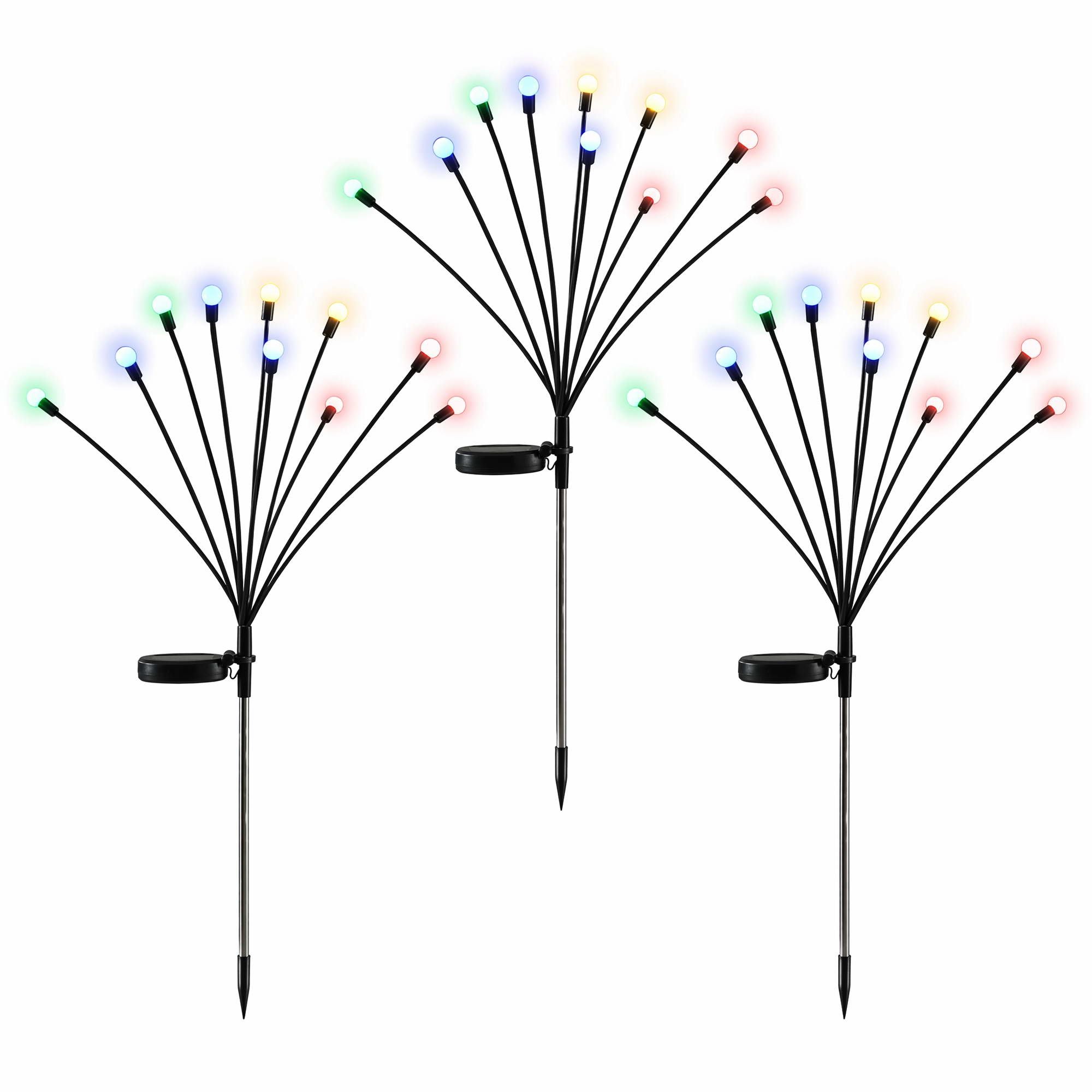 Christmas Lights Solar Firefly Lights Garden Decoration Path Lights Multicolour 3 Pack