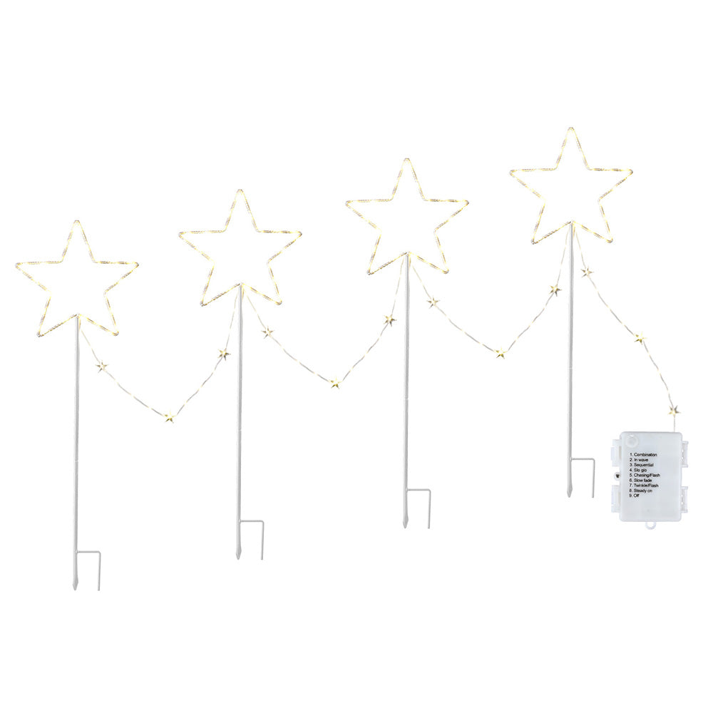 4 PCS Christmas Lights Path Ground Light Garden Decorations 144 LED