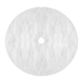 Christmas Tree Skirt 90cm Plush Xmas Fluffy Ornaments Decor White