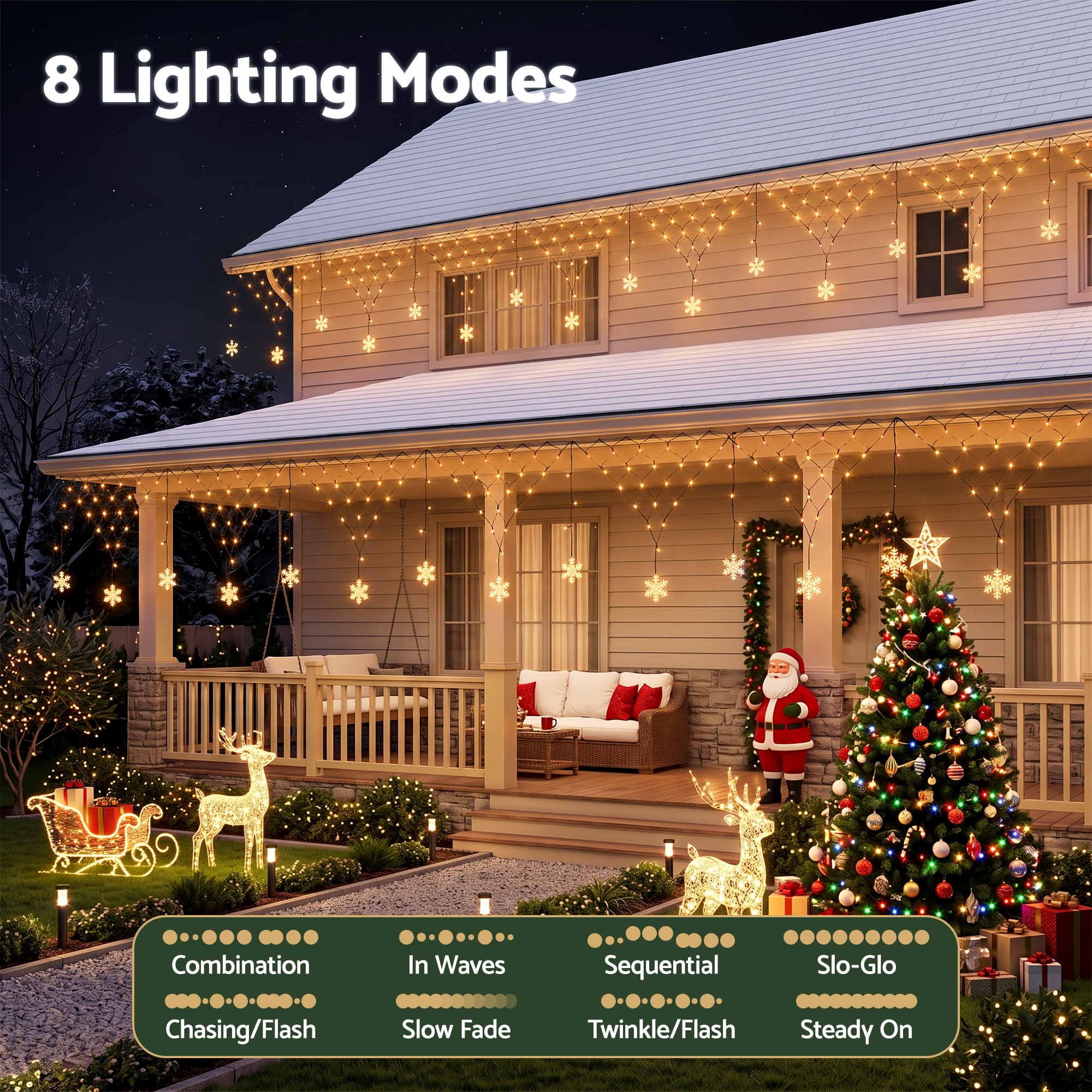 Christmas Lights Solar Fairy Lights Warm White Christmas Decorations 4m