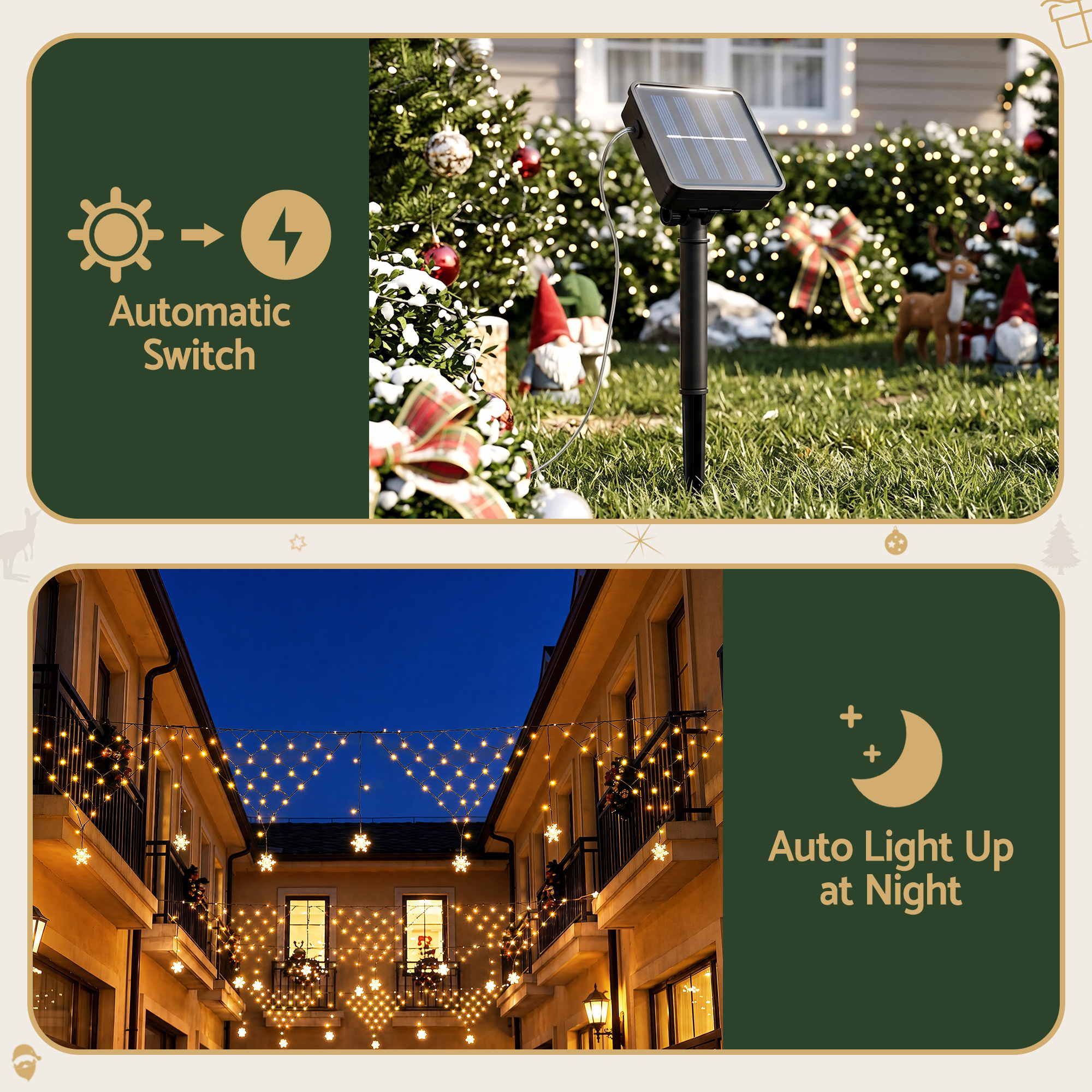Christmas Lights Solar Fairy Lights Warm White Christmas Decorations 4m