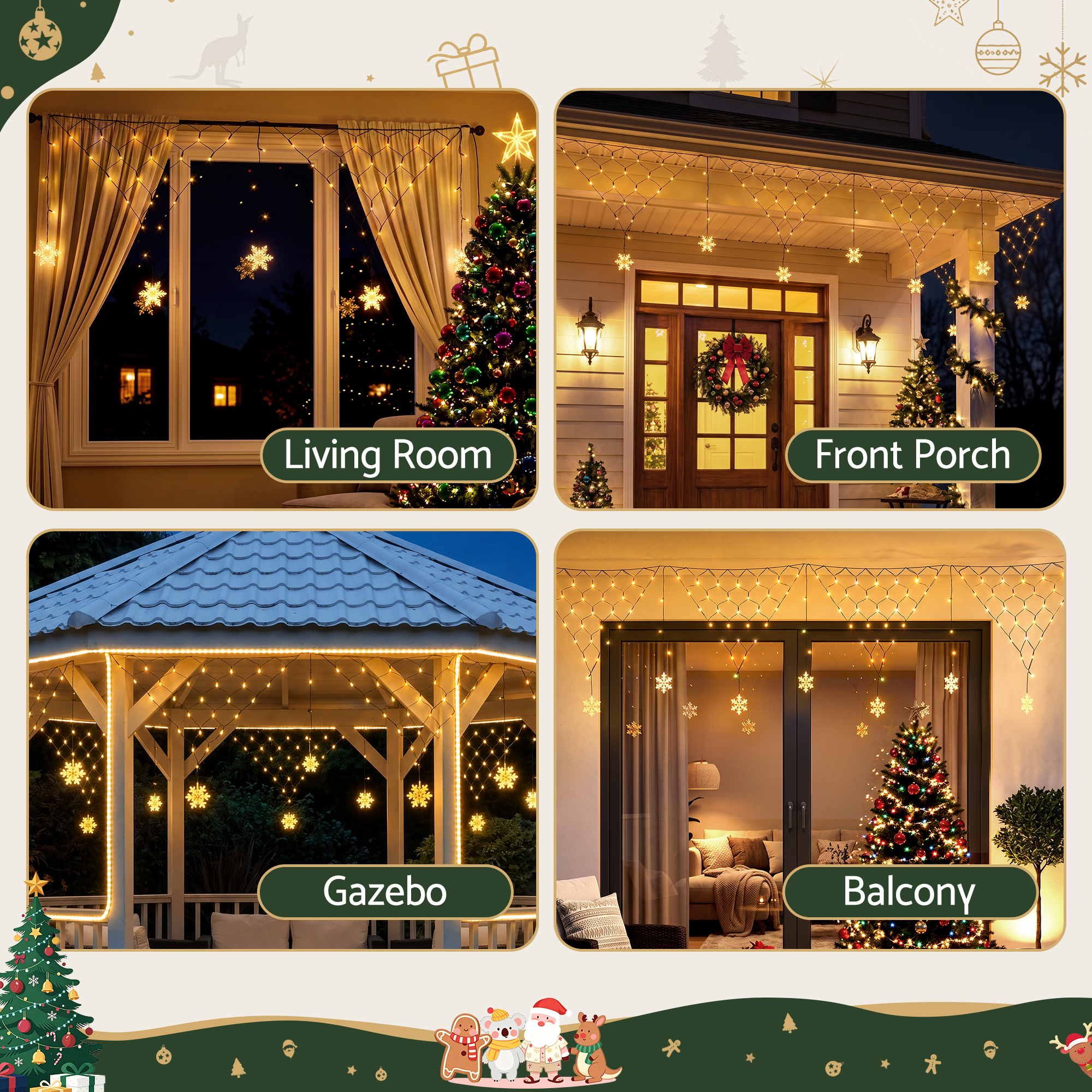 Christmas Lights Solar Fairy Lights Warm White Christmas Decorations 4m