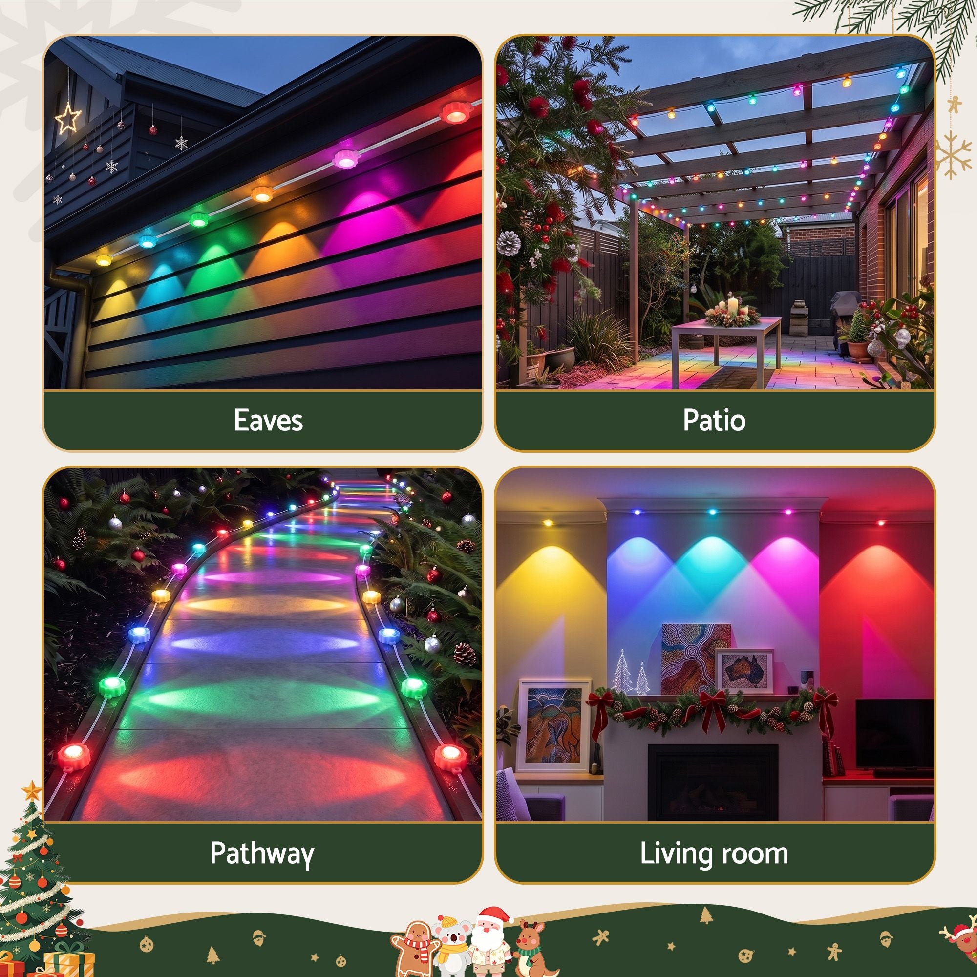 15M Christmas Lights Permanent String Eaves Light 36 LED Decoration