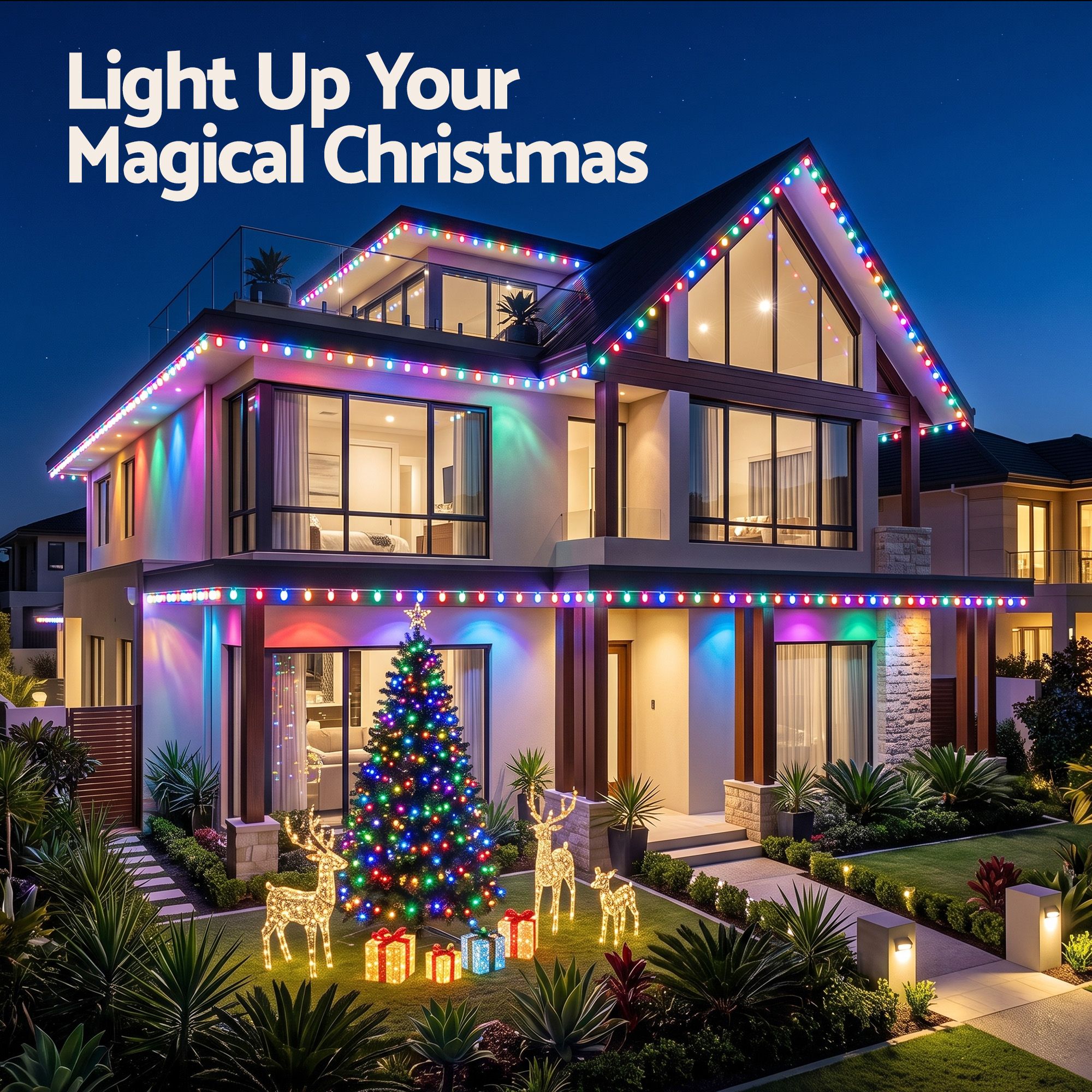 15M Christmas Lights Permanent String Eaves Light 36 LED Decoration